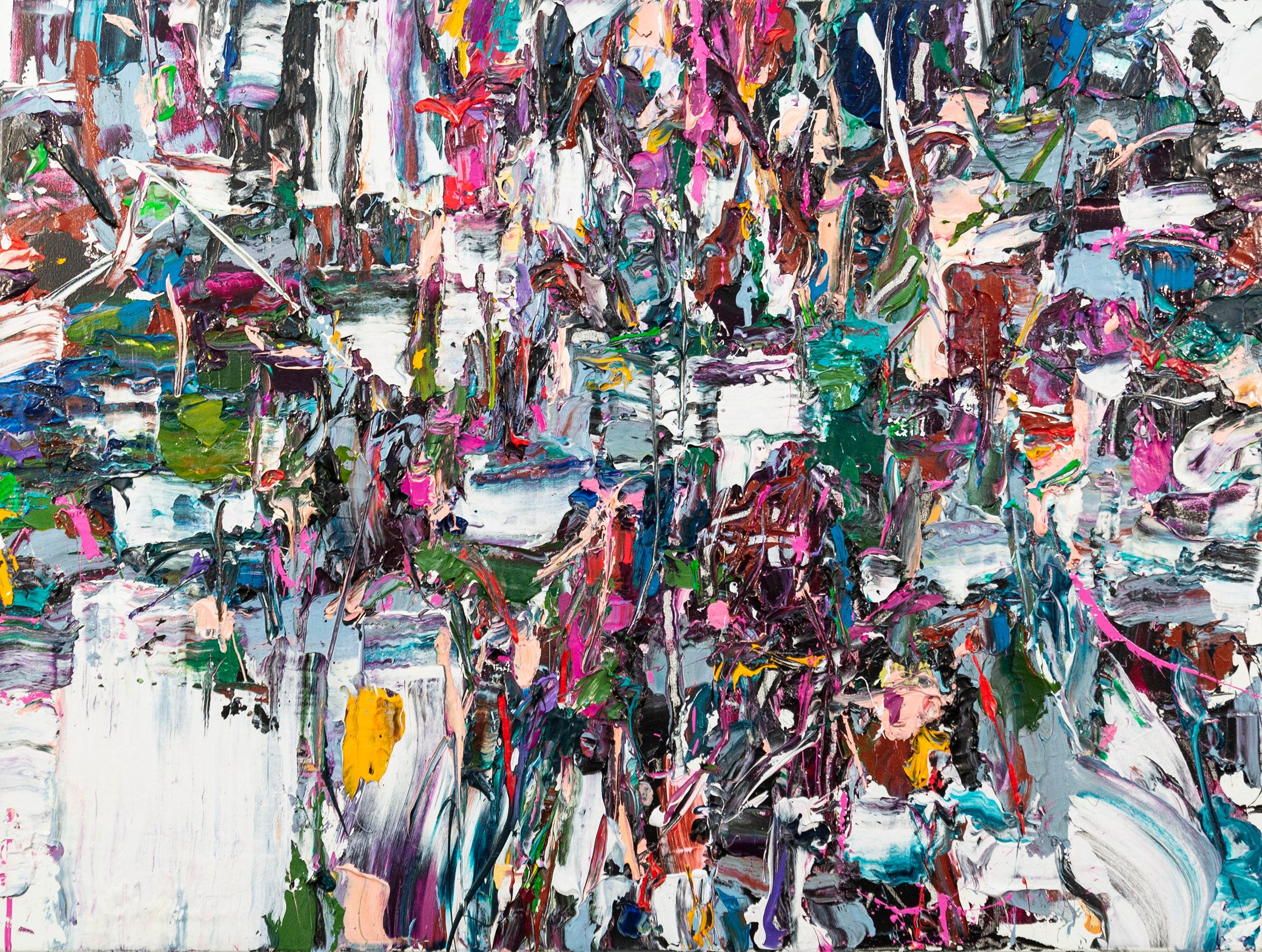 Secret Message – farbenfrohes, Impasto, abstrakter Expressionismus, Acryl auf Leinwand – Painting von Adam Cohen