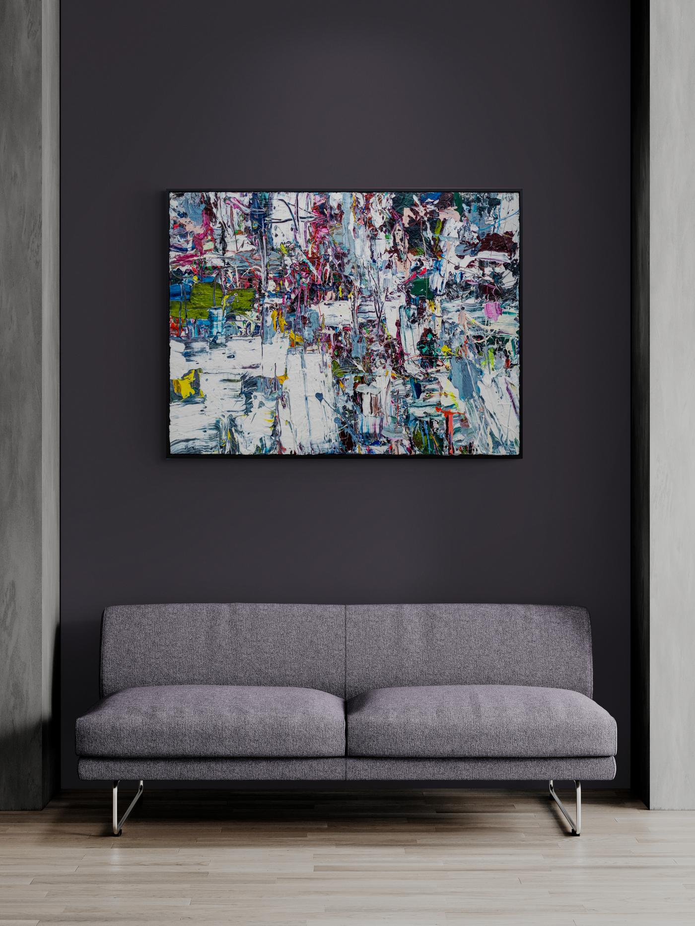 Signs of Feeling - colorful, impasto, abstract expressionist, acrylic on canvas For Sale 8