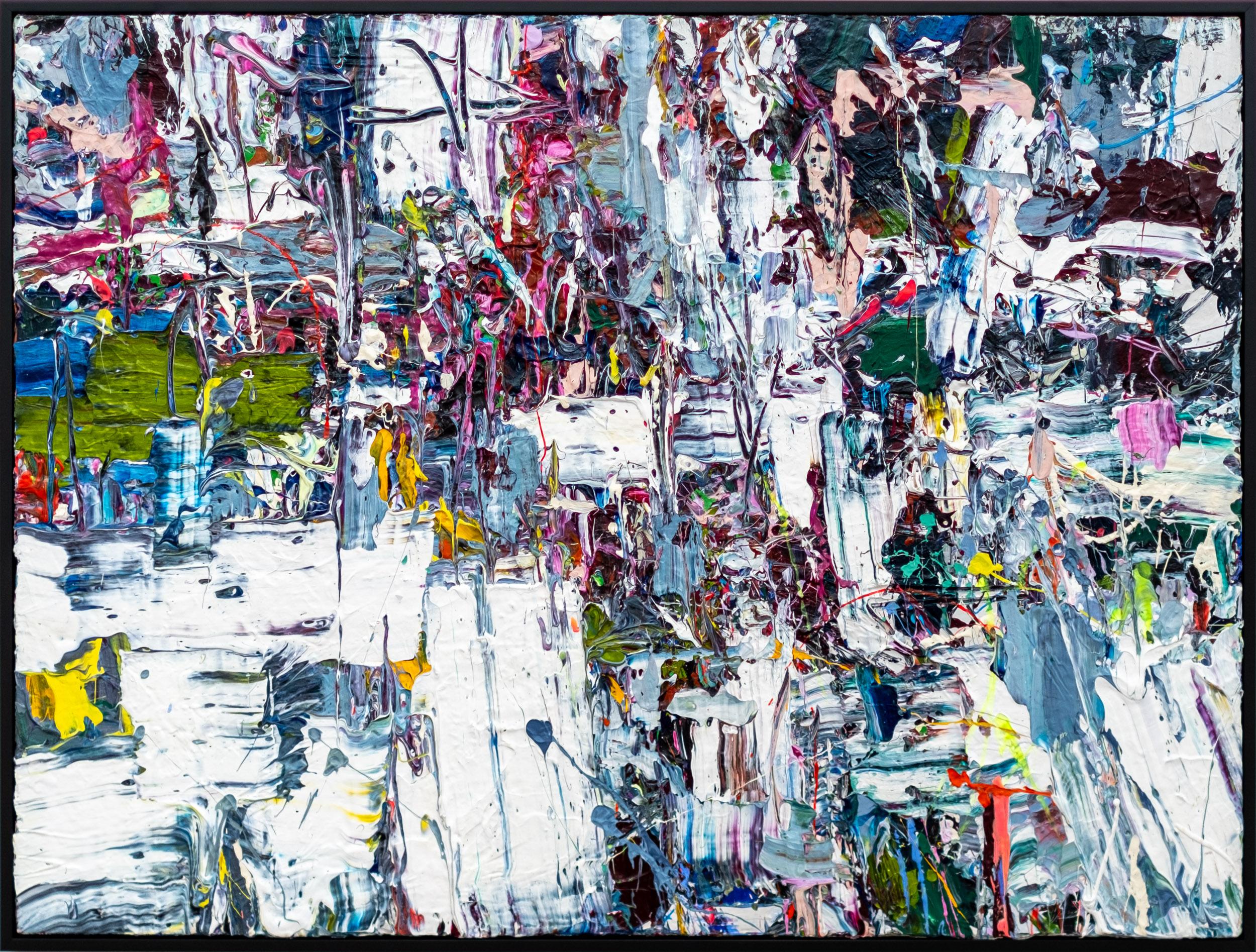 Signs of Feeling - colorful, impasto, abstract expressionist, acrylic on canvas - Painting by Adam Cohen