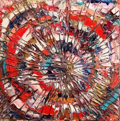 Spiral Stare Case - bold, colourful, abstract expressionist, acrylic on canvas