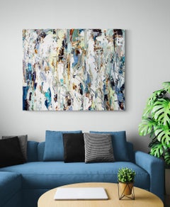 Splintered - colorful, impasto, abstract expressionist, acrylic on canvas