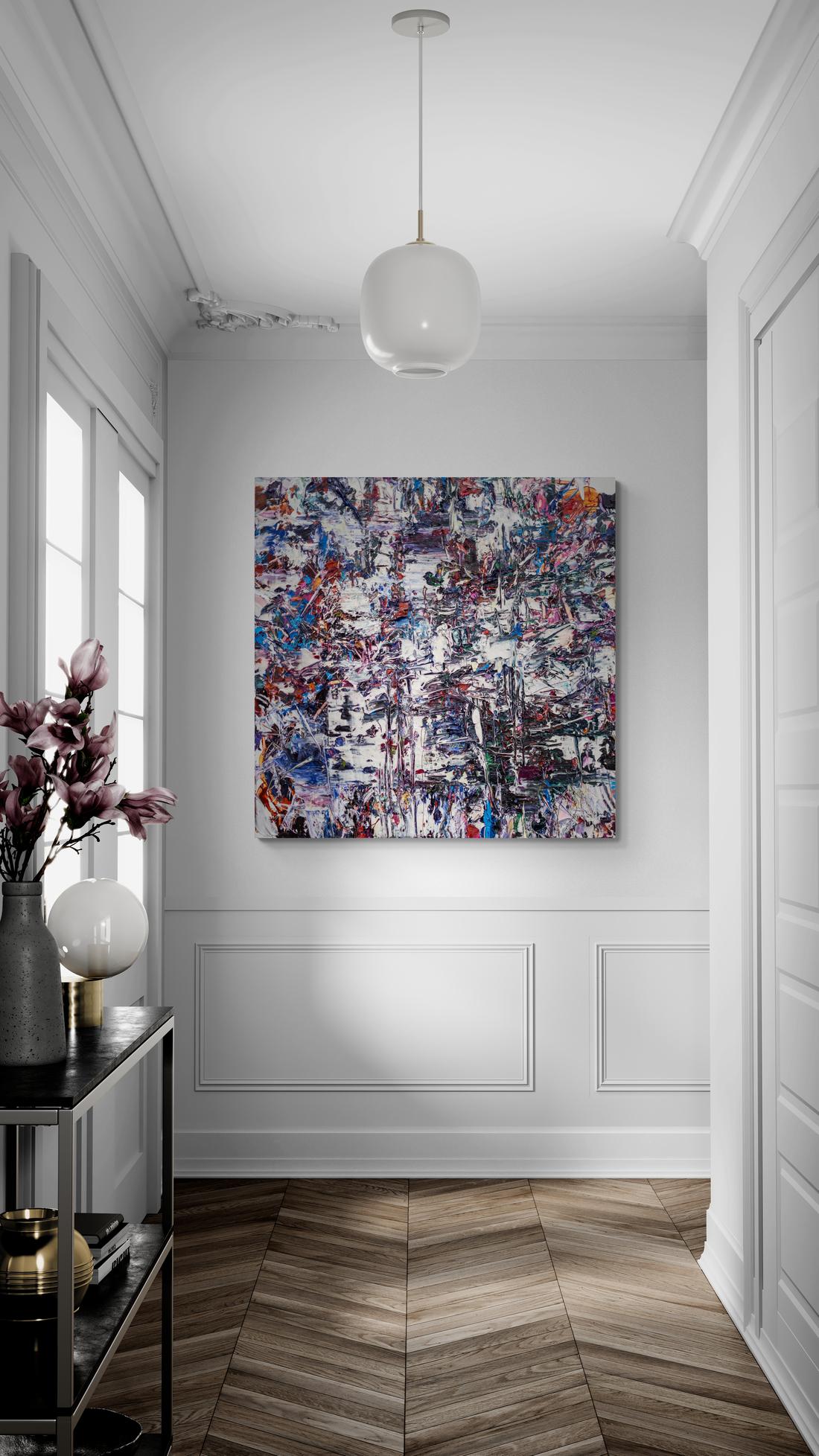 Ambiente variegato - colorato, impasto, astratto, acrilico su tela in vendita 6