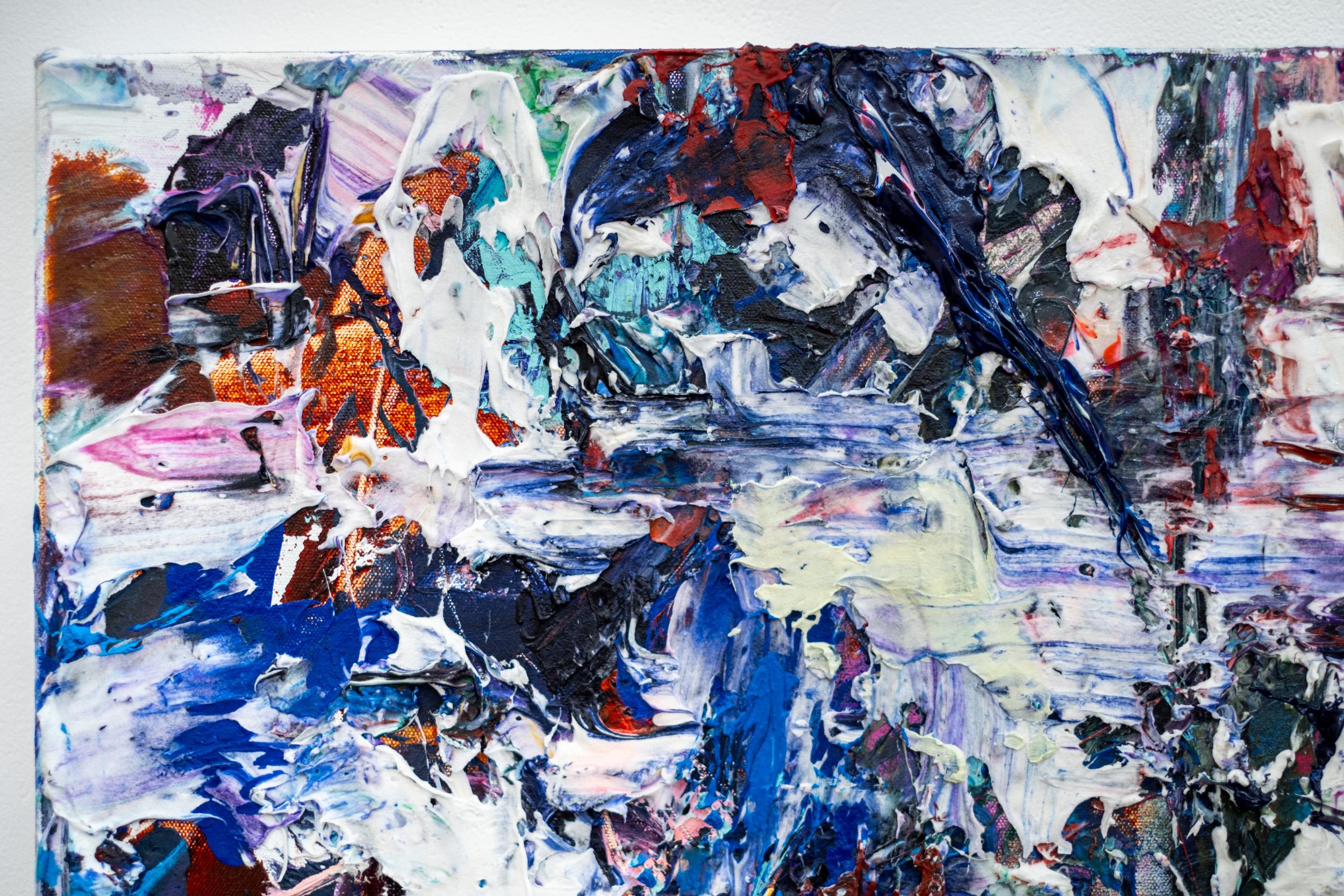 Ambiente variegato - colorato, impasto, astratto, acrilico su tela in vendita 1