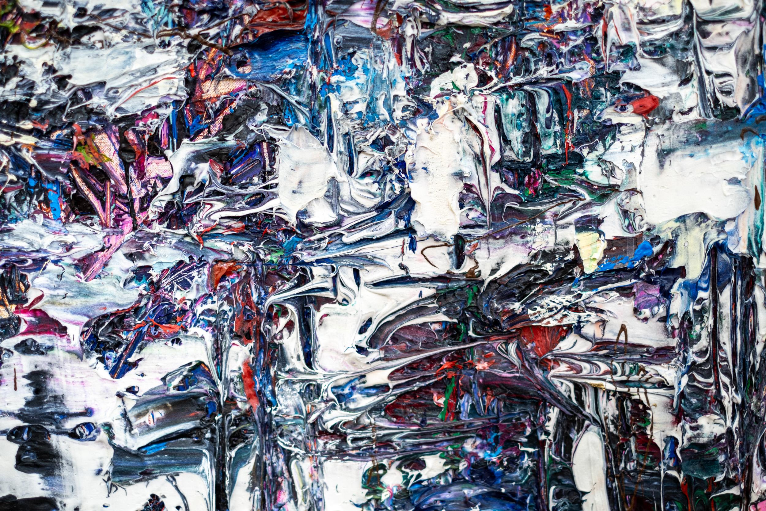 Ambiente variegato - colorato, impasto, astratto, acrilico su tela in vendita 2