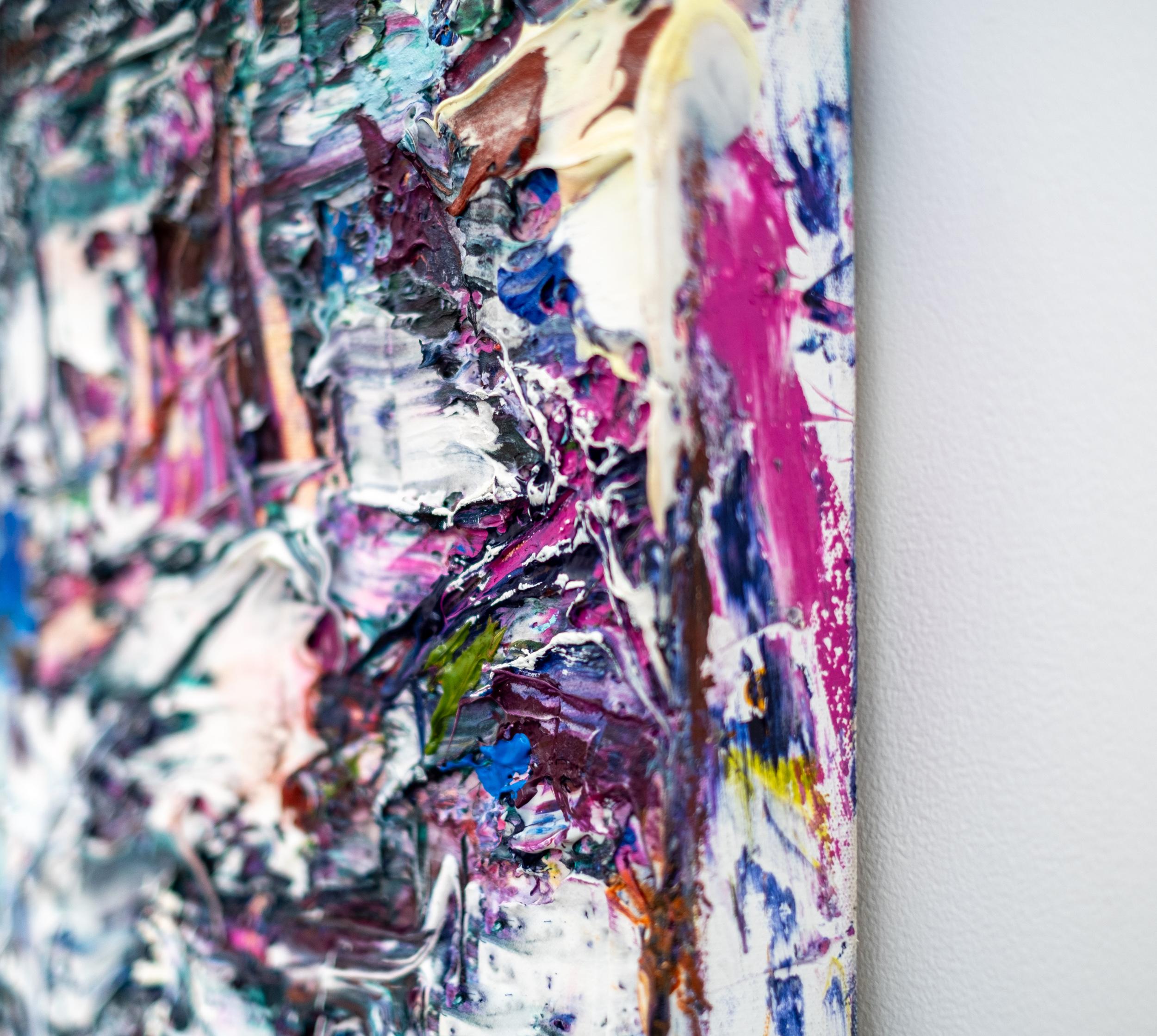 Ambiente variegato - colorato, impasto, astratto, acrilico su tela in vendita 3