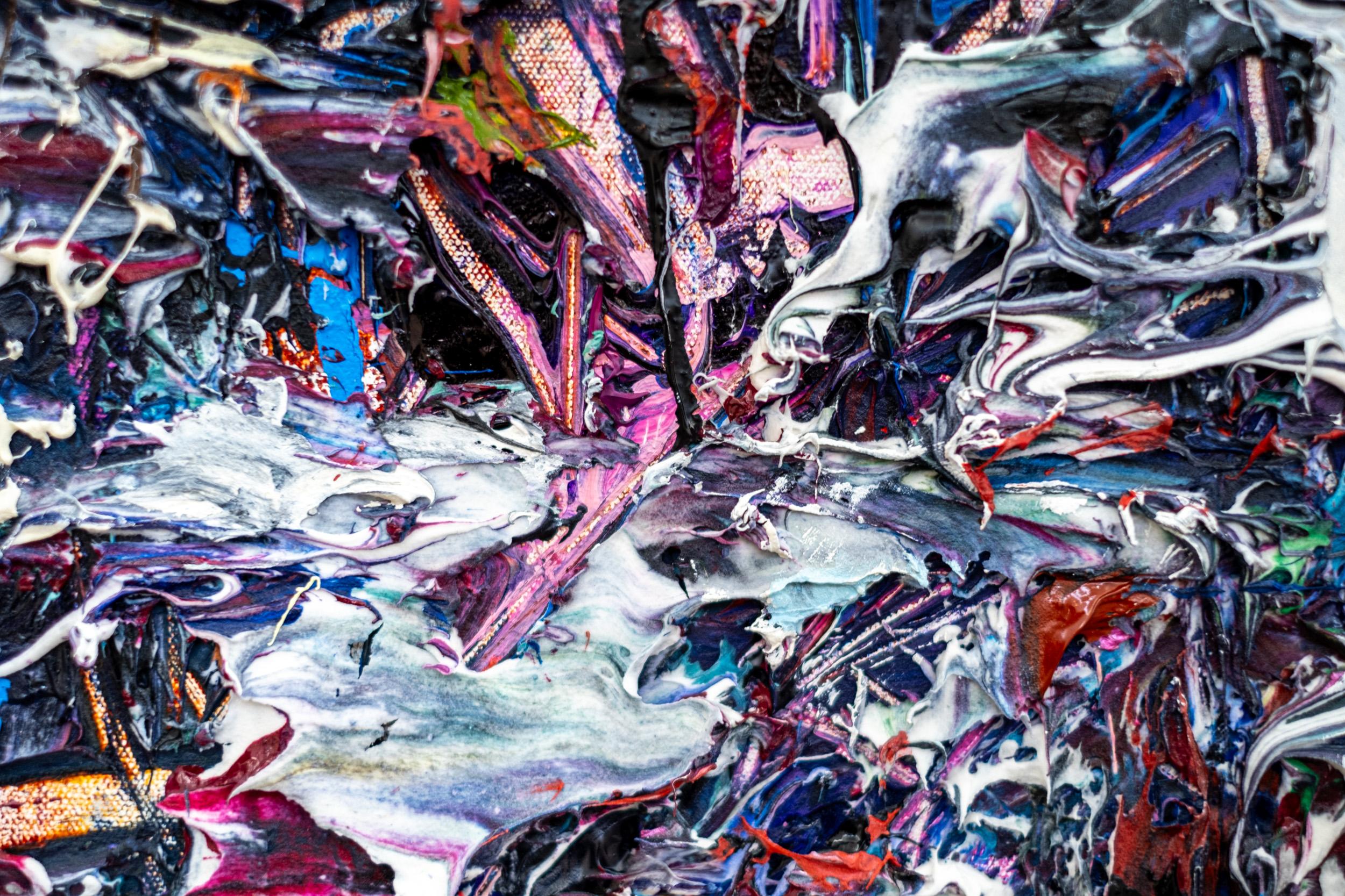 Ambiente variegato - colorato, impasto, astratto, acrilico su tela in vendita 4