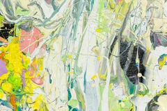 White Rabbit - bright, impasto, abstract expressionist, acrylic on canvas