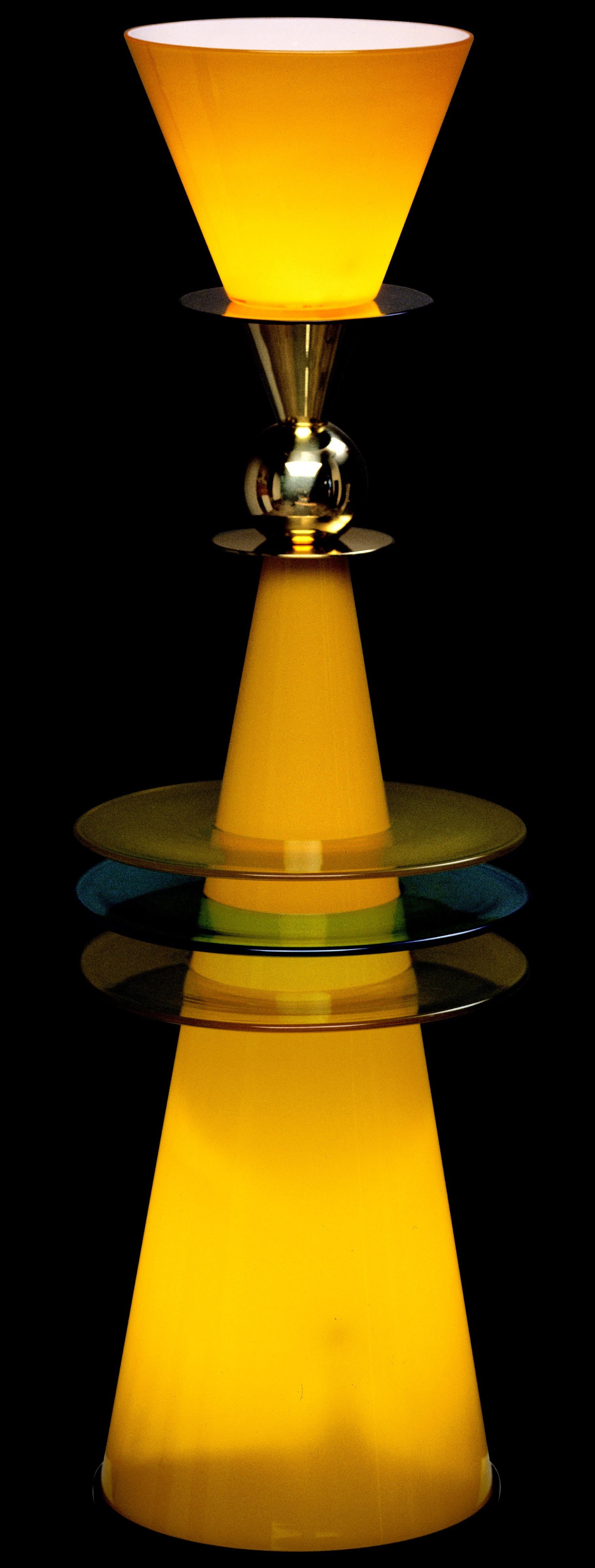 Verre brun Lampe de table en verre soufflé Adam D Tihany & Joseph Mancini K6 ''Wassily'' pour Foscarini en vente