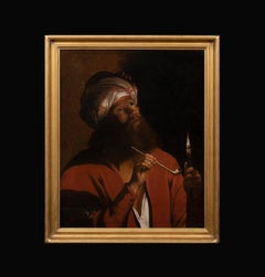 Portrait Of A Man Wearing An Arab Turkish Man Smoking a Pipe, 17th Century
