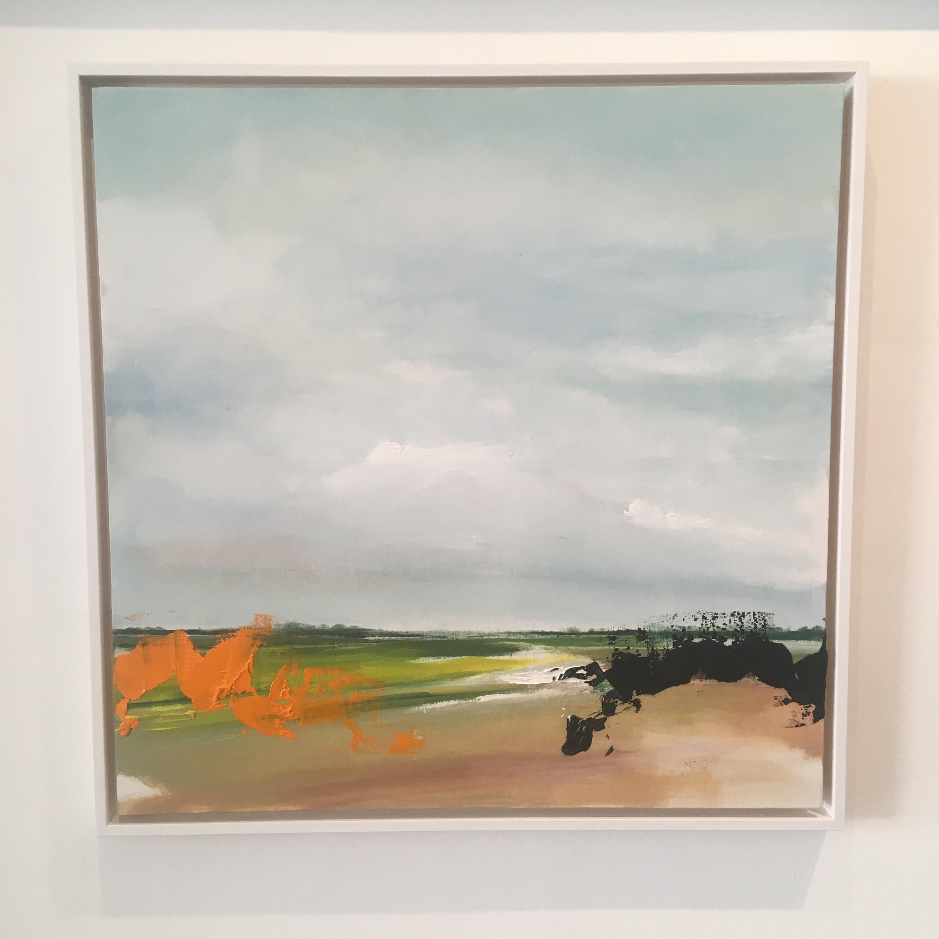 A Kentish Fieldsong - Abstract / Figurative Rural Landscape: Oil on Board - Painting by Adam De Ville