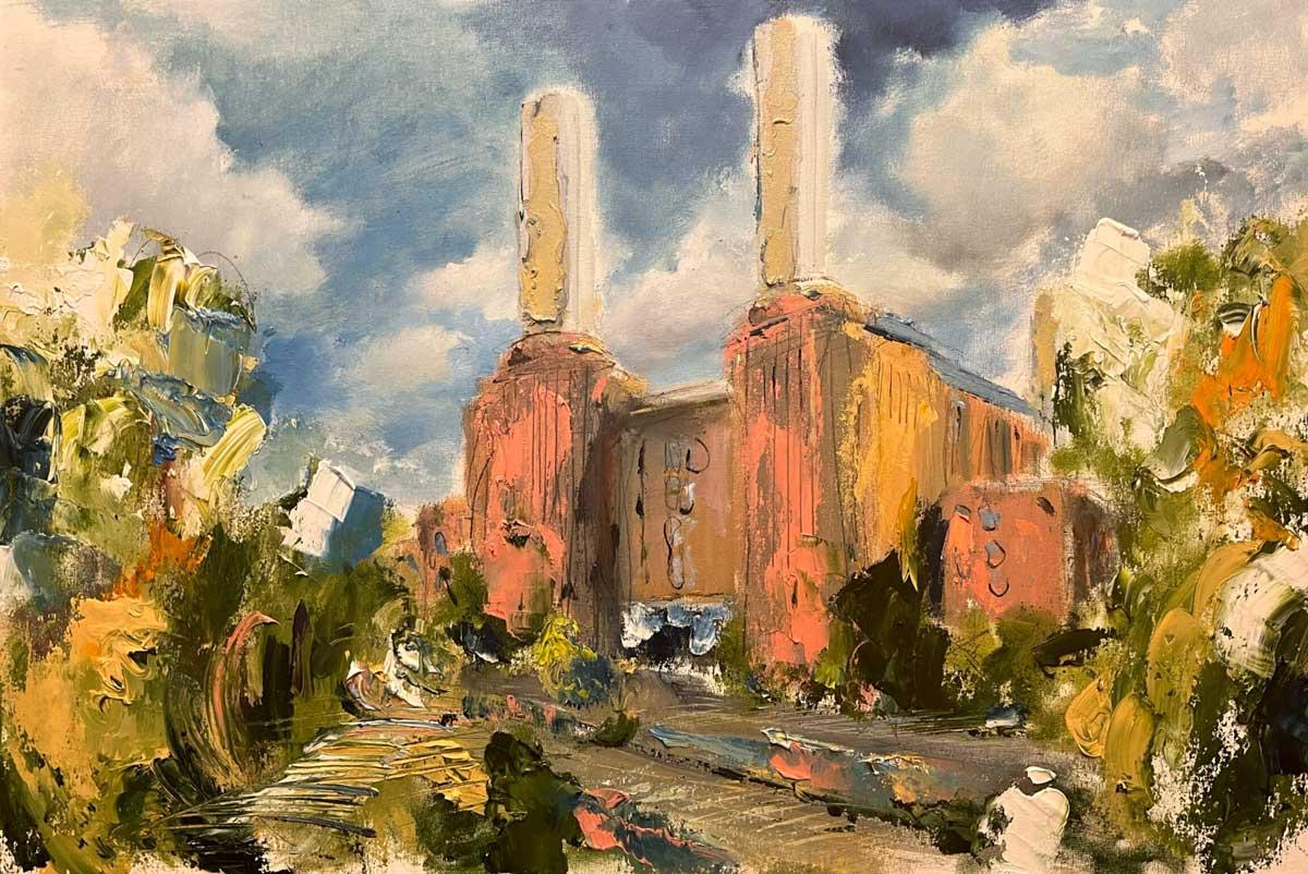 Battersea Bedknobs and Broomsticks - Impressionist Painting by Adam de Ville