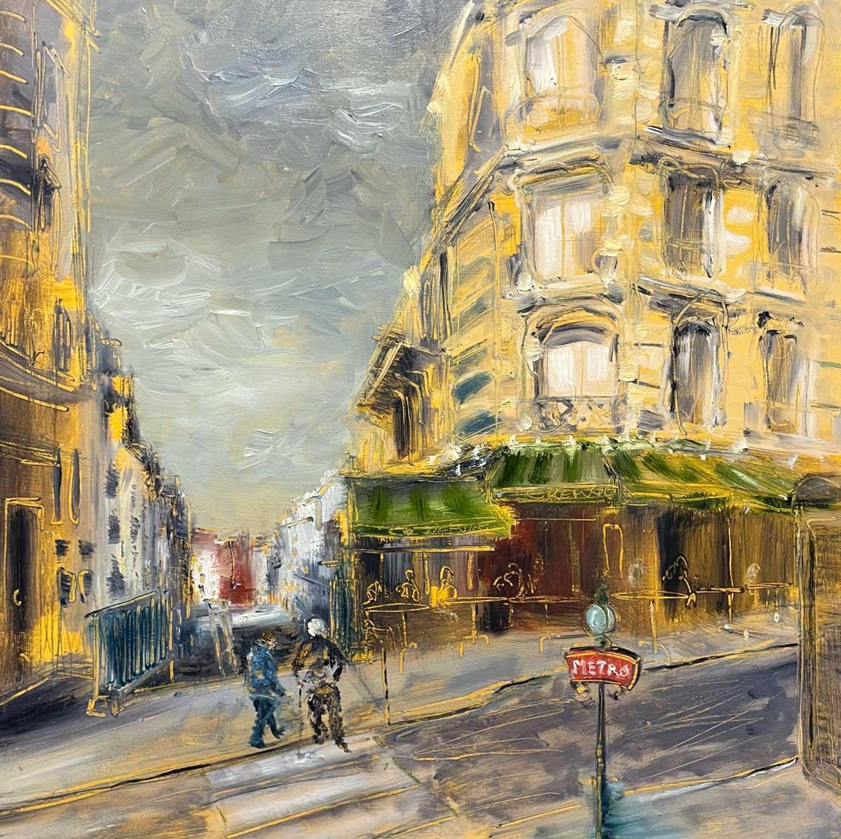 Adam de Ville Landscape Painting - The Twilight Rendezvous at Le Refuge