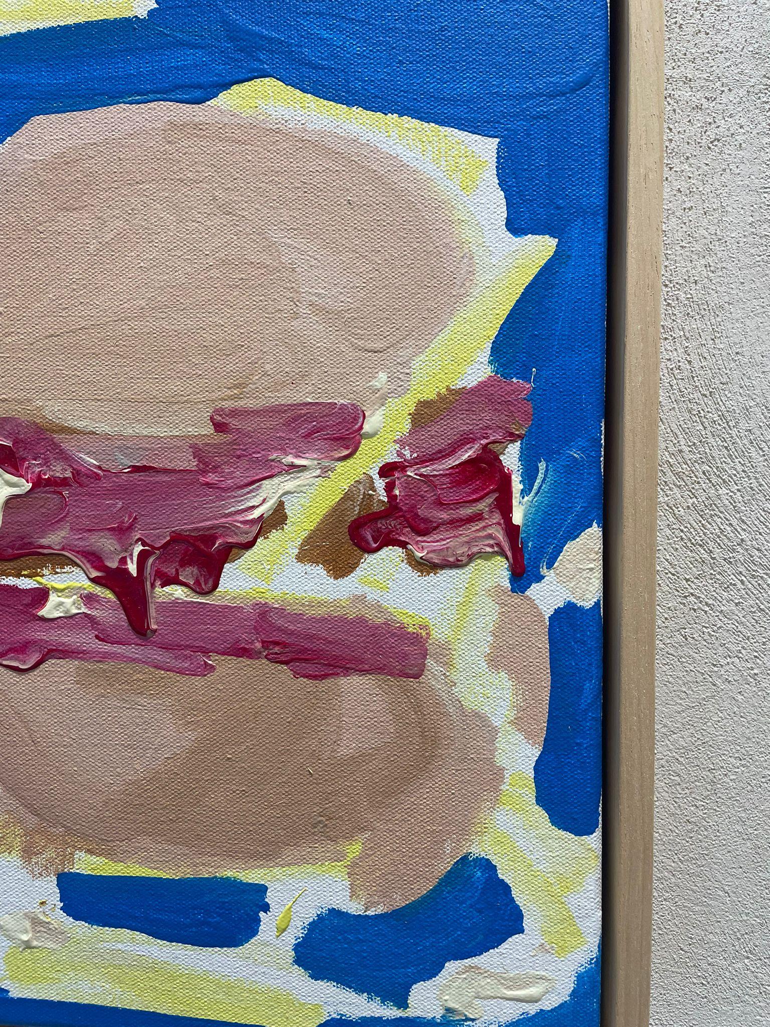 Neu ABSTRACT Burguer 2 Farben Kunstwerk von Contemporary Artist Adam Dora 2024 im Angebot 1
