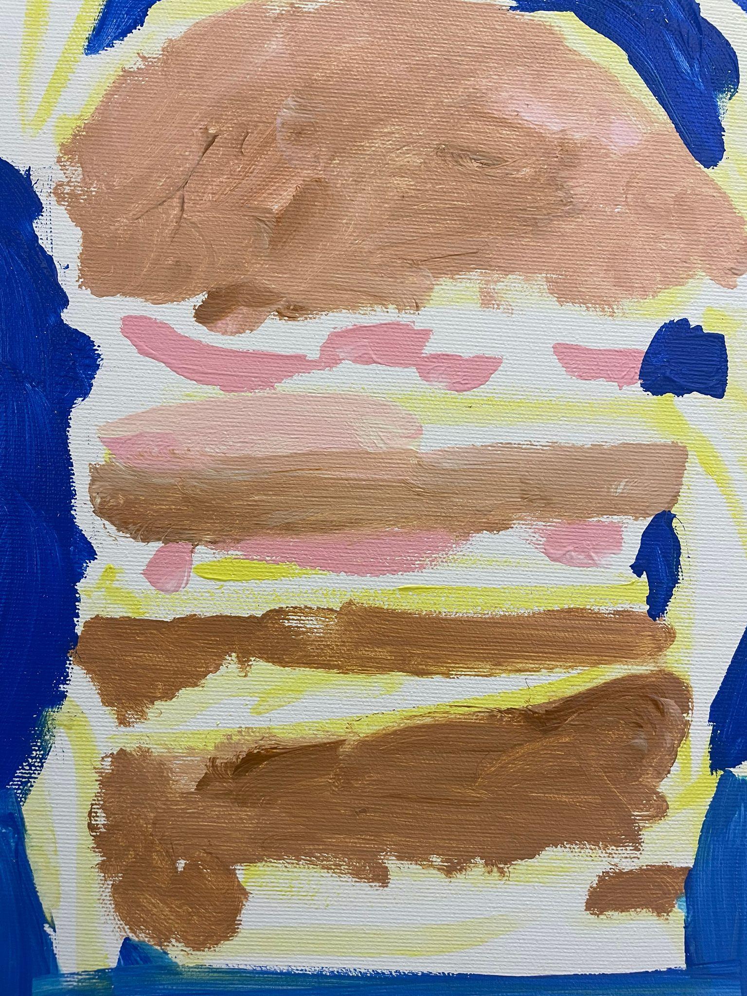 Neue ABSTRACT Burguer Farben Kunstwerk Contemporary Artist Adam Dora im Angebot 1