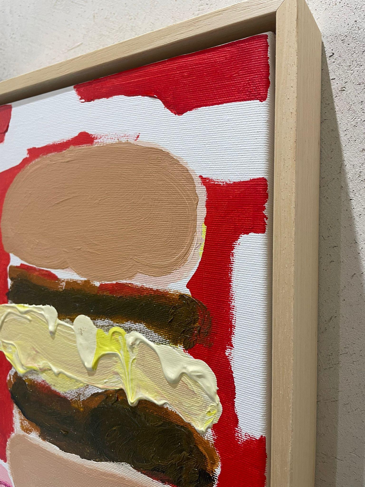 Neu ABSTRACT Burguer 4 Farben Kunstwerk des zeitgenössischen Künstlers Adam Dora 2024 im Angebot 1