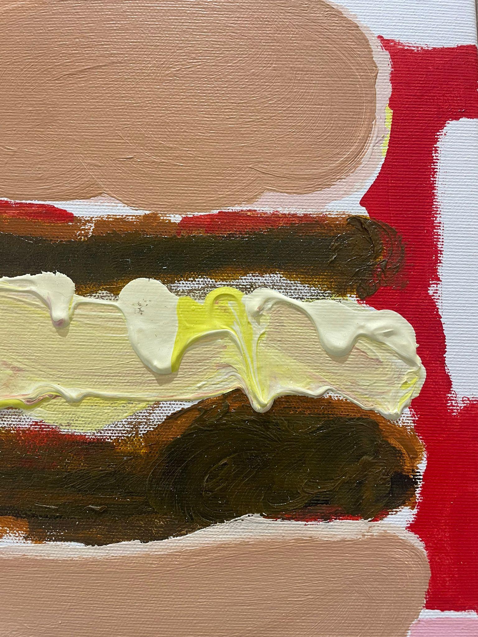 Neu ABSTRACT Burguer 4 Farben Kunstwerk des zeitgenössischen Künstlers Adam Dora 2024 im Angebot 2