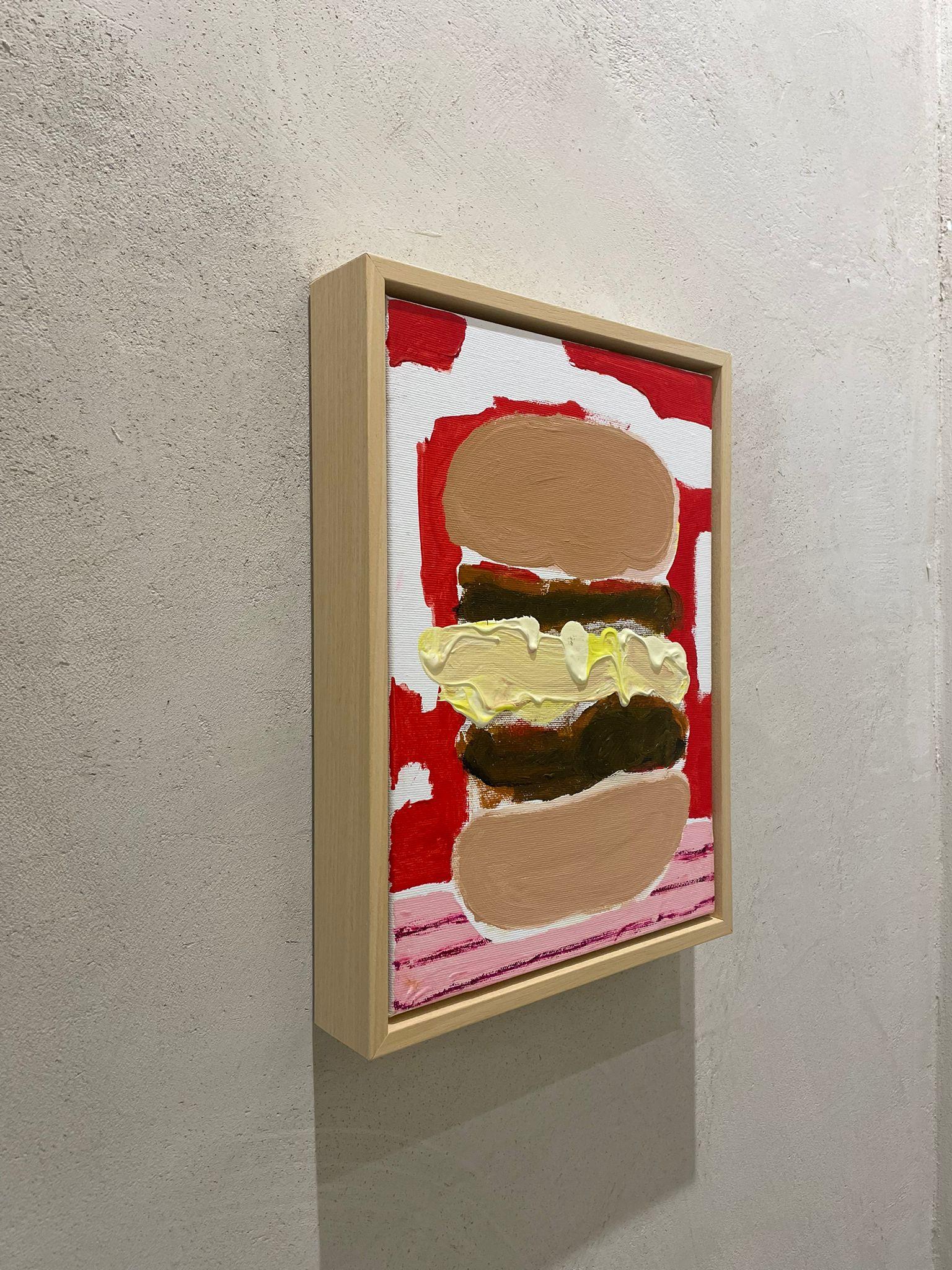 Neu ABSTRACT Burguer 4 Farben Kunstwerk des zeitgenössischen Künstlers Adam Dora 2024 im Angebot 3