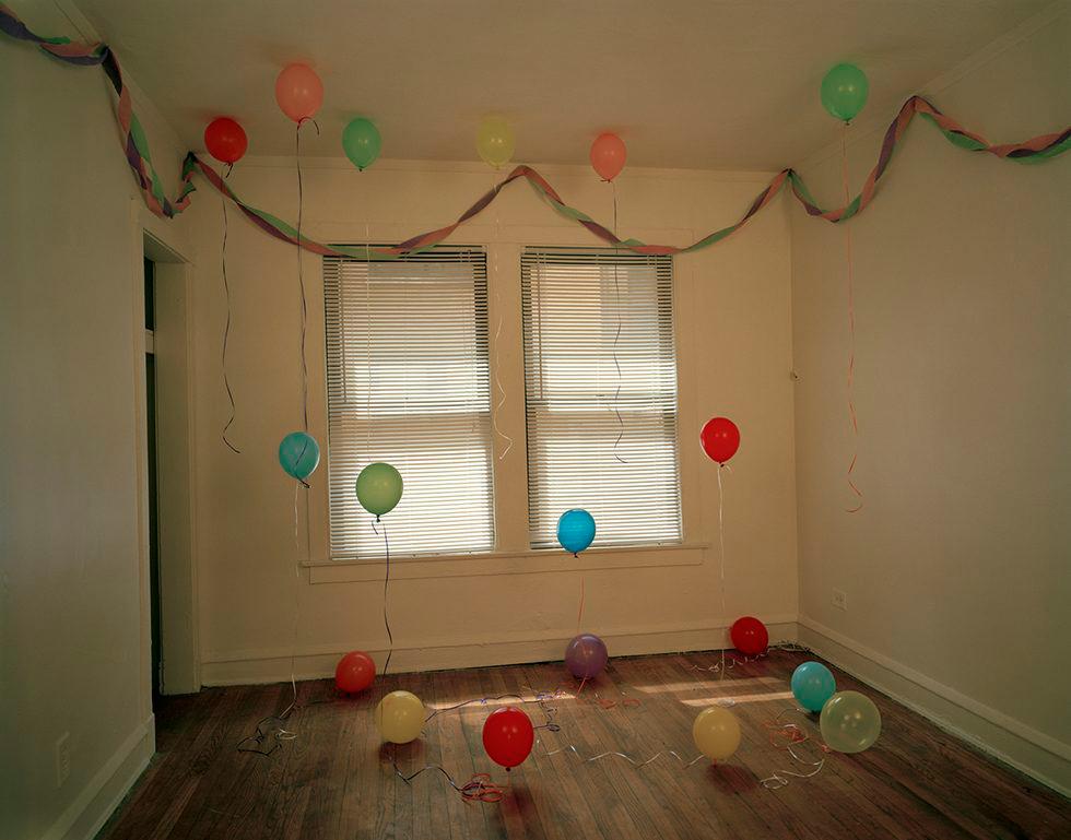 Adam Ekberg Color Photograph - Balloons in a Room