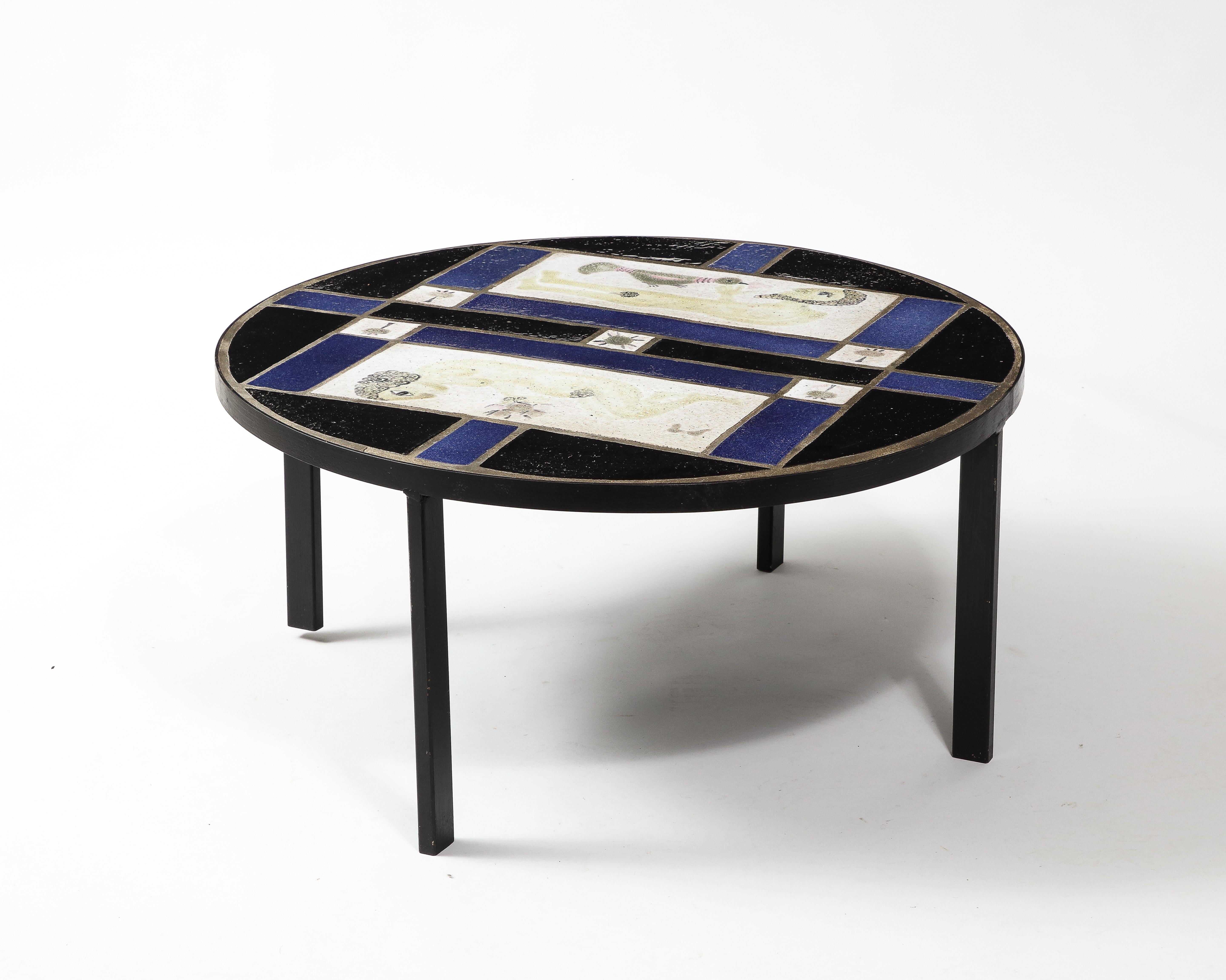 Adam & Eve Coffee Table by Les Deux Potiers, France 1960's 2