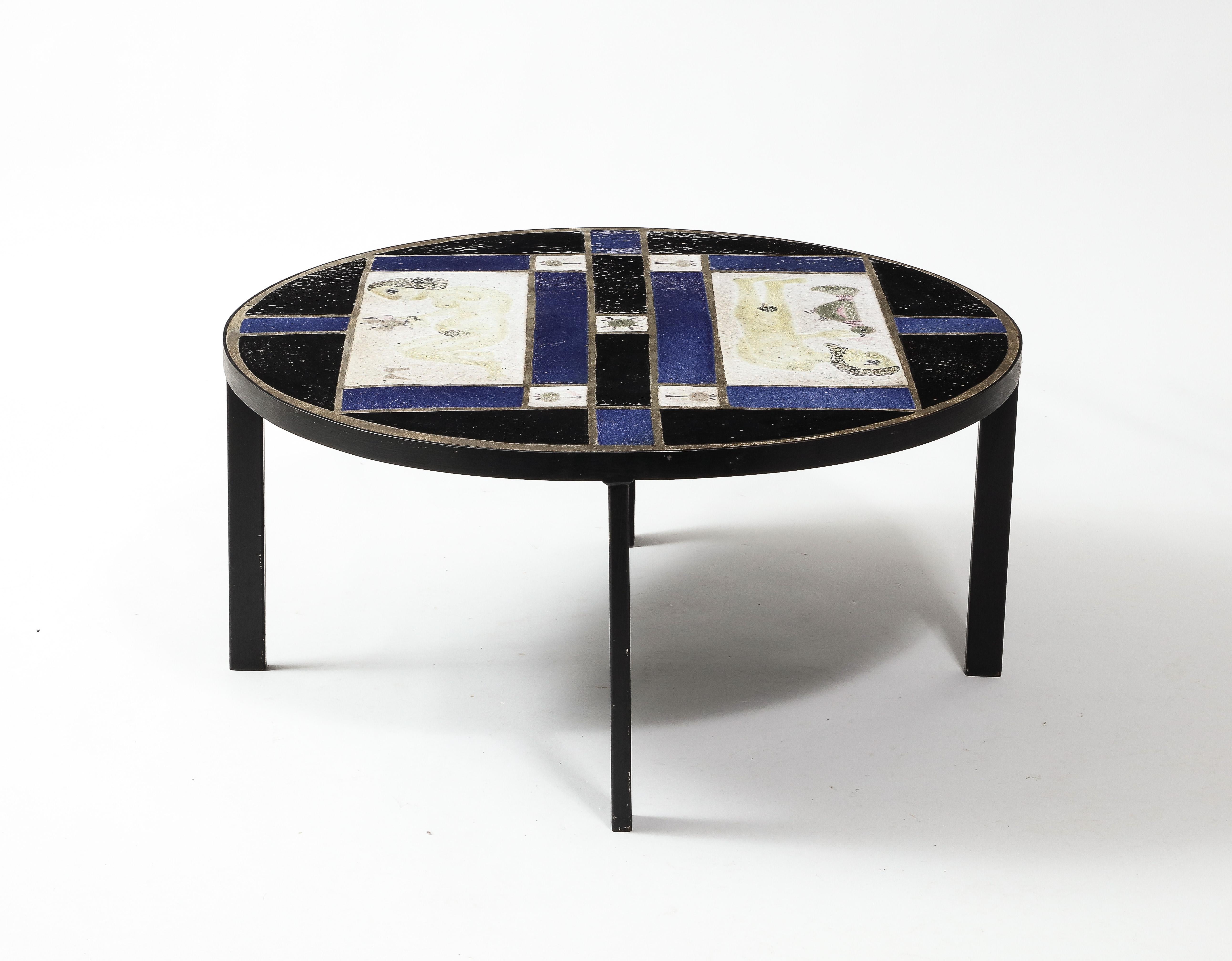 Adam & Eve Coffee Table by Les Deux Potiers, France 1960's 3