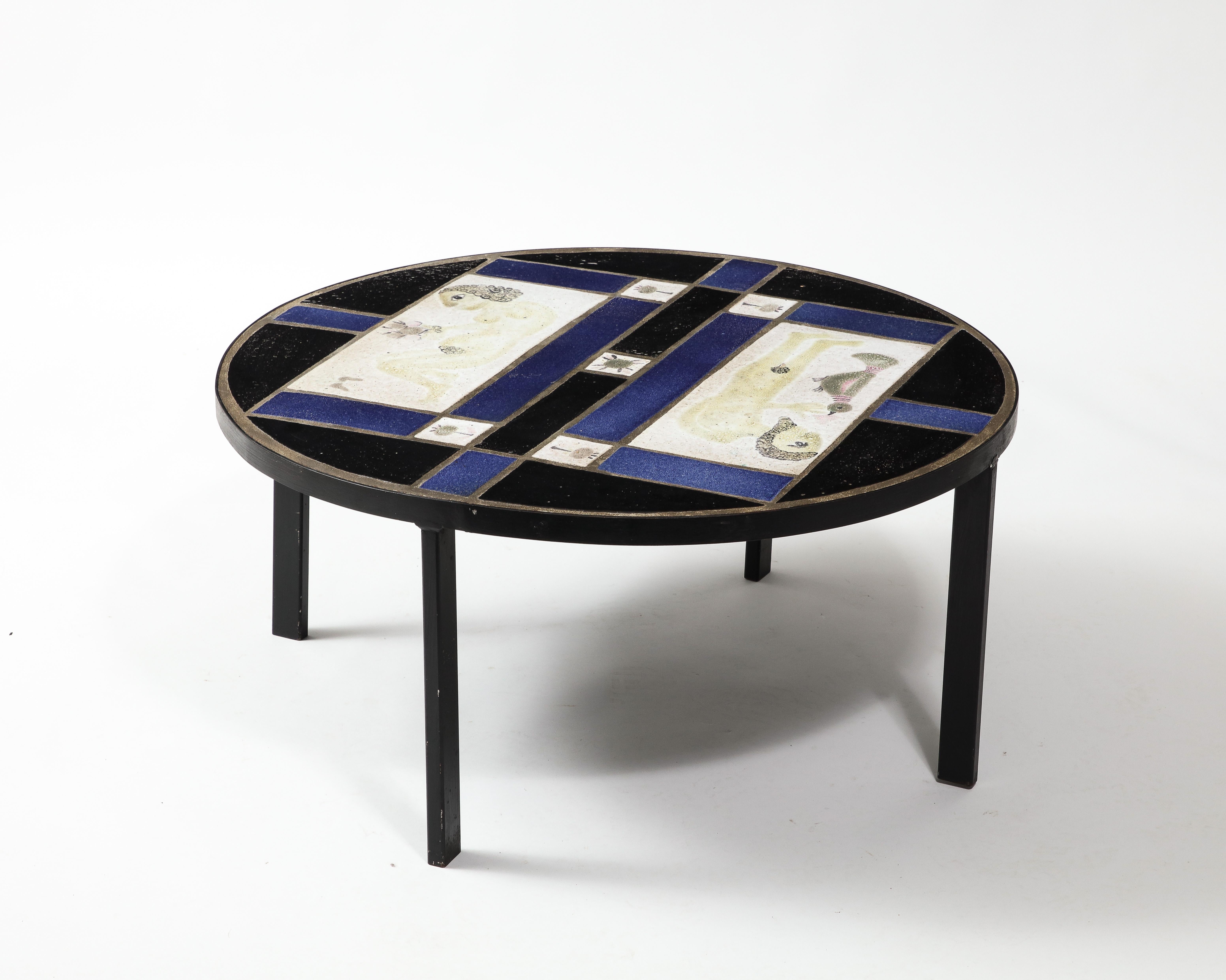Adam & Eve Coffee Table by Les Deux Potiers, France 1960's 4