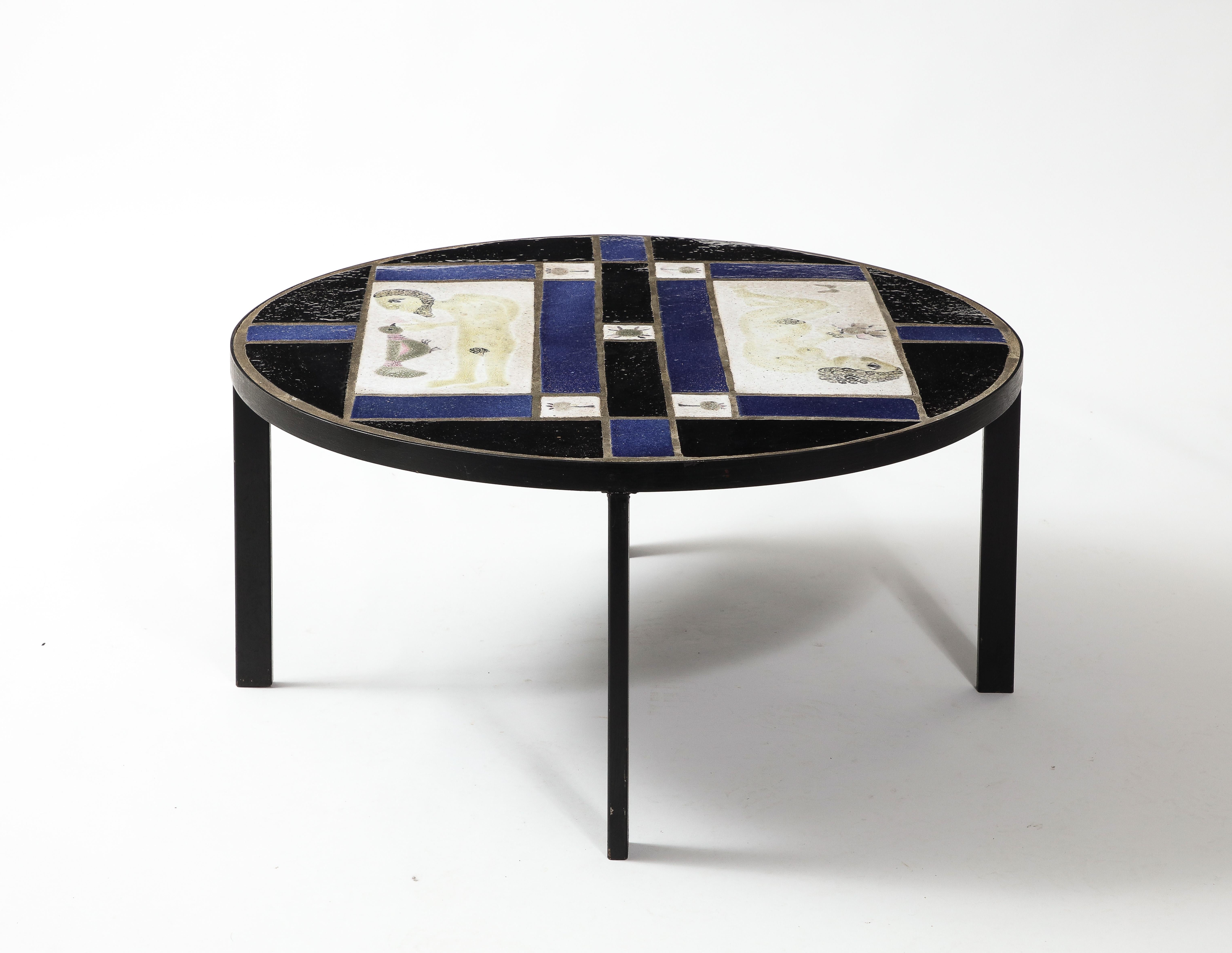 Adam & Eve Coffee Table by Les Deux Potiers, France 1960's 5