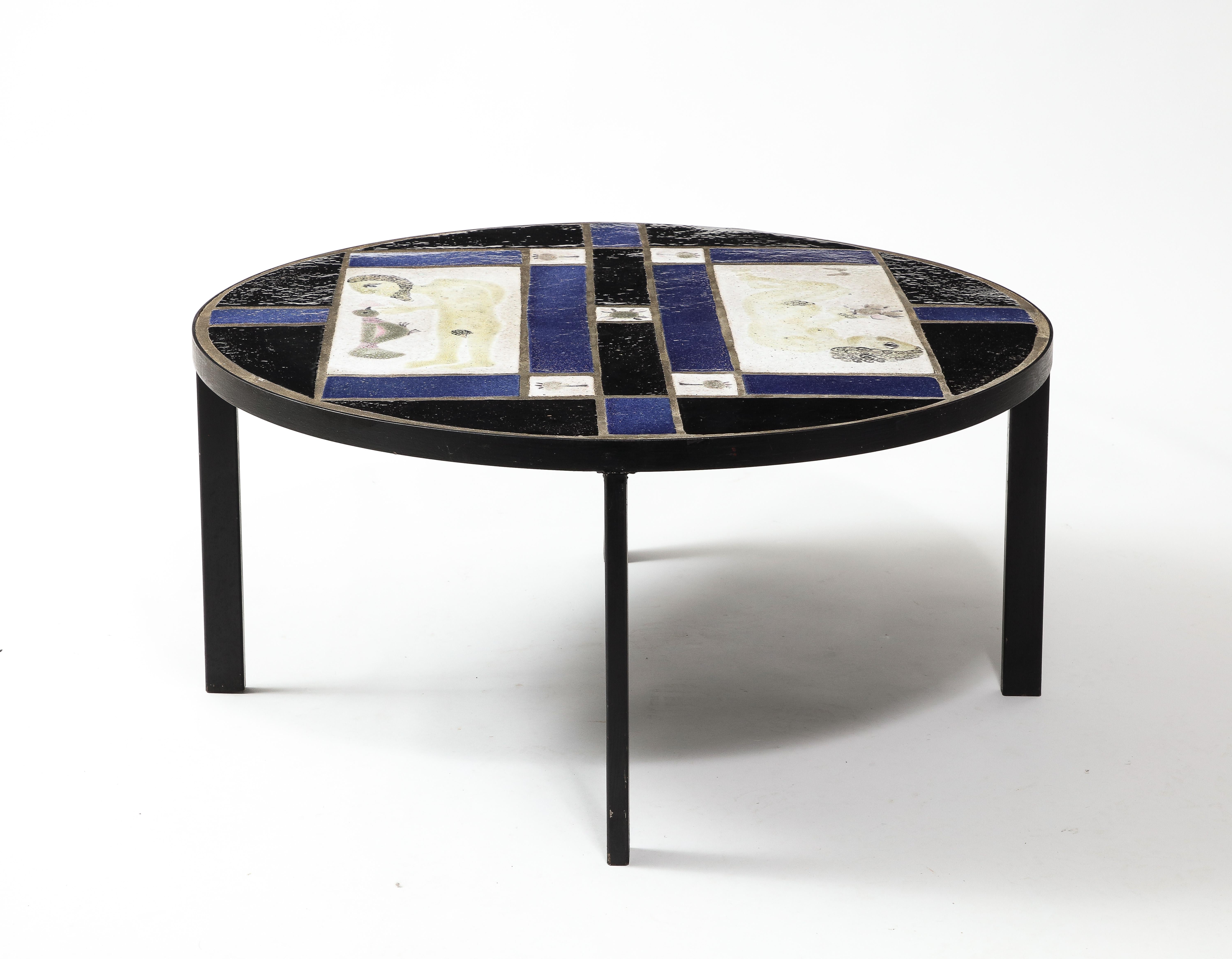 Adam & Eve Coffee Table by Les Deux Potiers, France 1960's 6