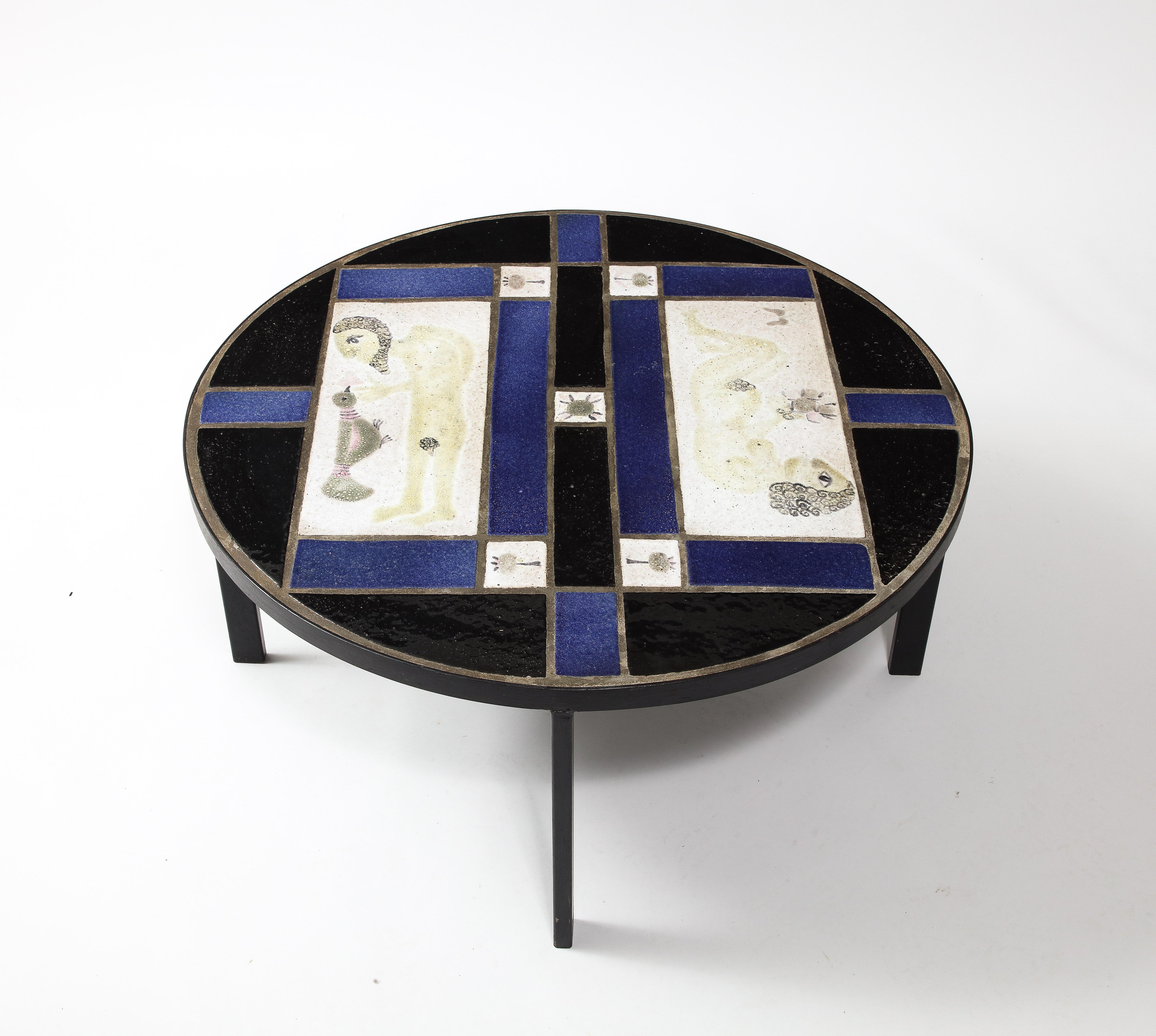 Adam & Eve Coffee Table by Les Deux Potiers, France 1960's 7