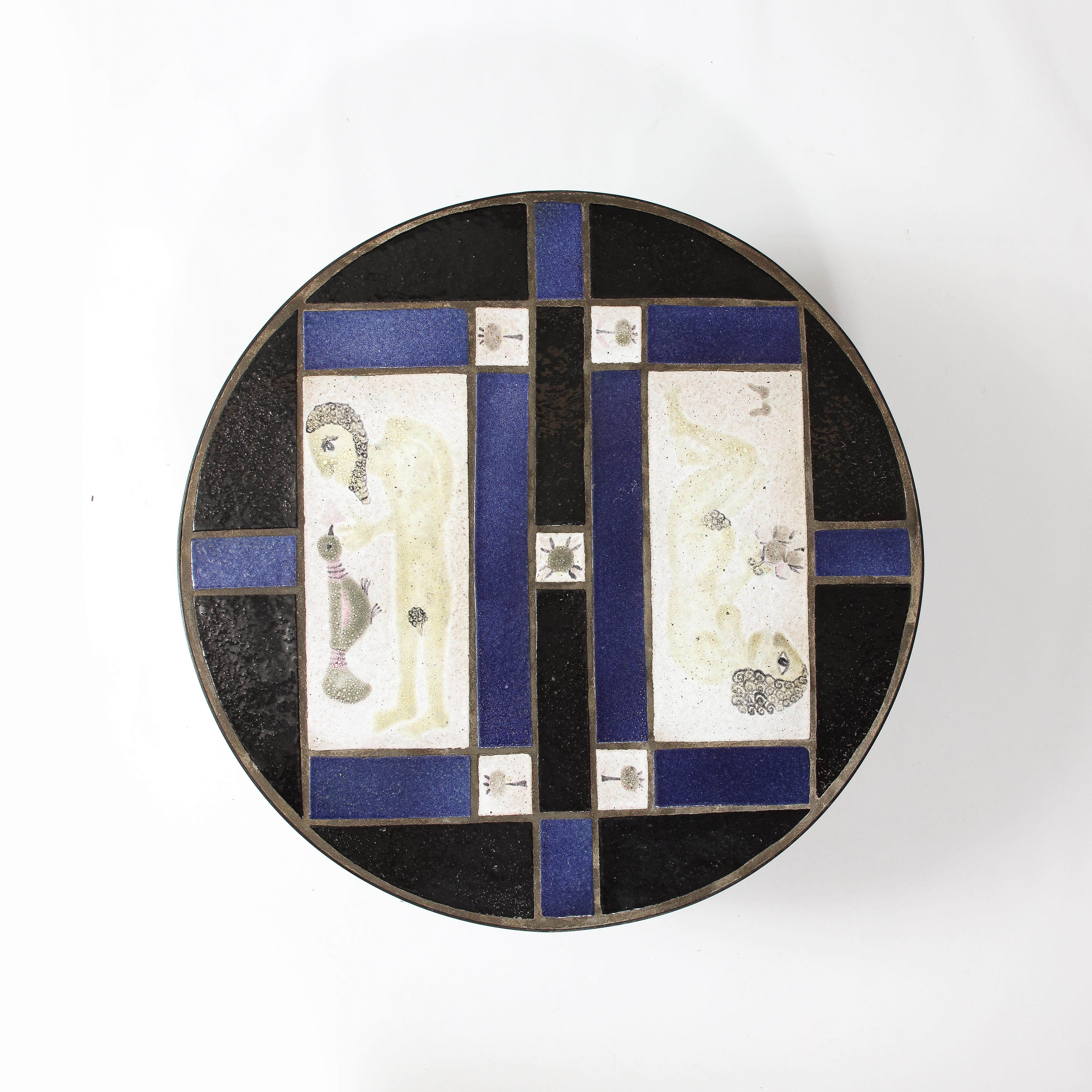 French Adam & Eve Coffee Table by Les Deux Potiers, France 1960's