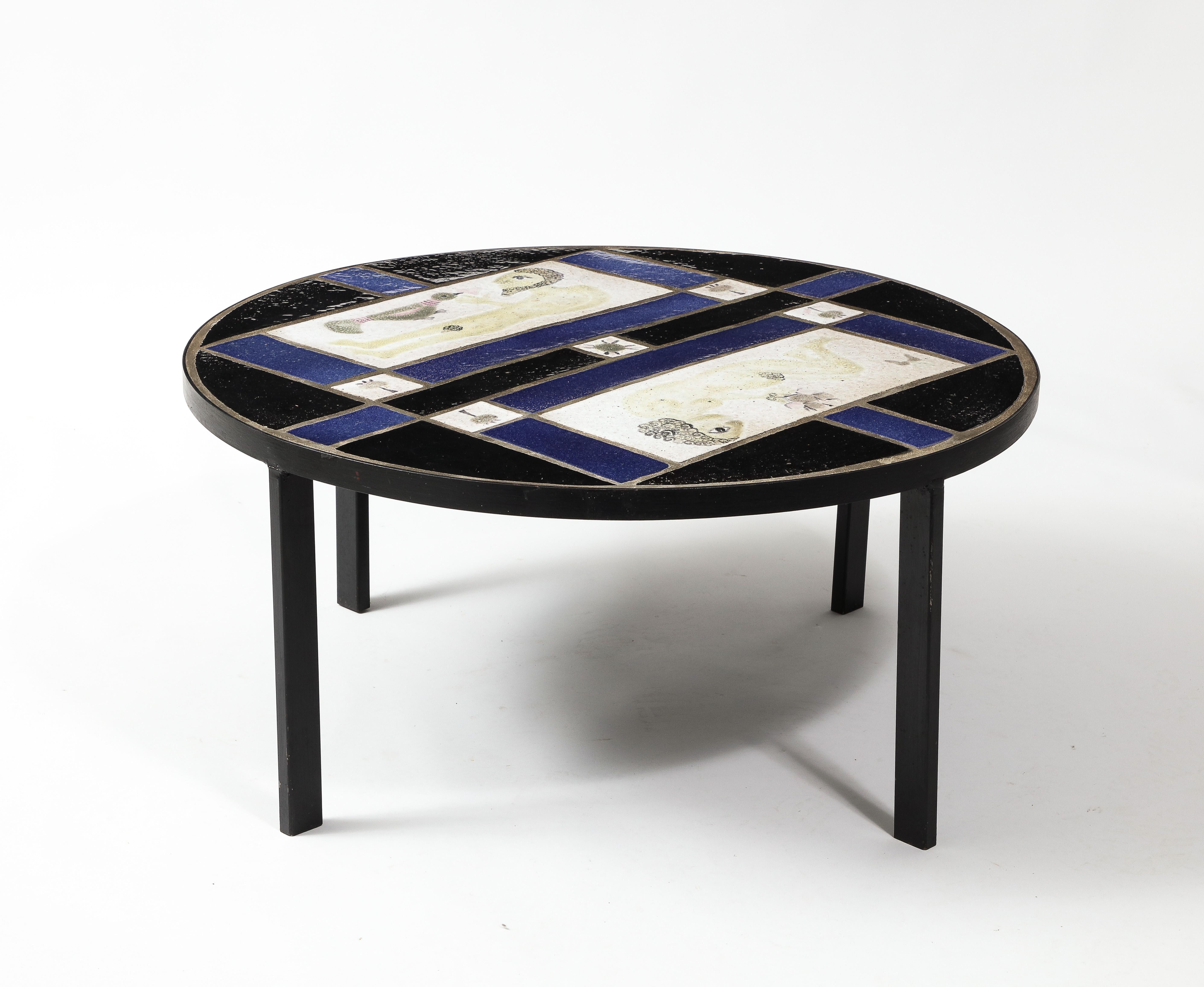Adam & Eve Coffee Table by Les Deux Potiers, France 1960's In Good Condition In New York, NY