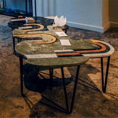 Adam & Eve Coffee Table by R'kan, Modern Marble and Metal Design