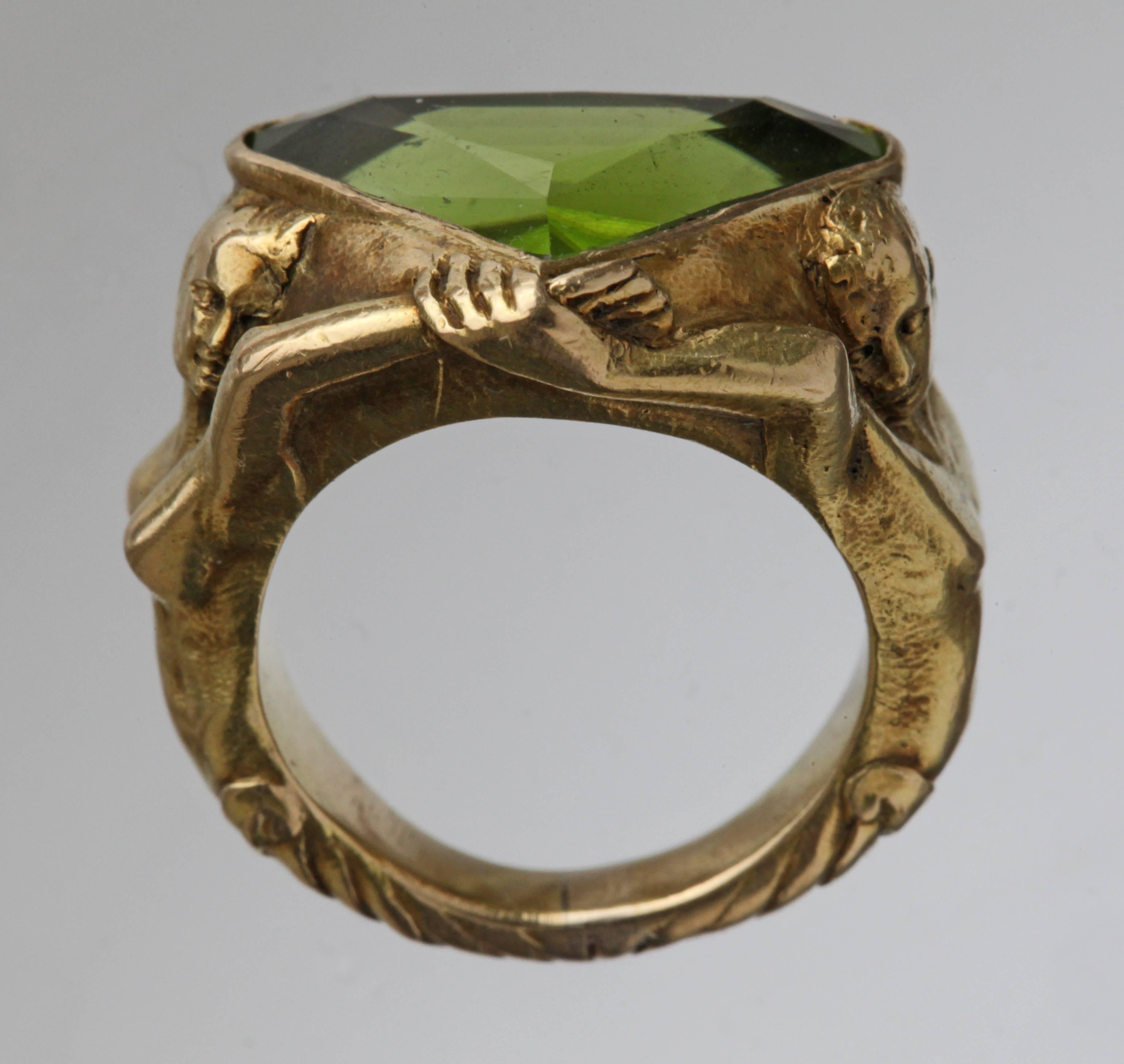 Sculptural Adam & Eve Paradise Ring For Sale 2