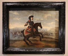 Retrato Caballo de batalla Pintura Van Der Meulen Siglo XVII / XVIII Óleo sobre lienzo