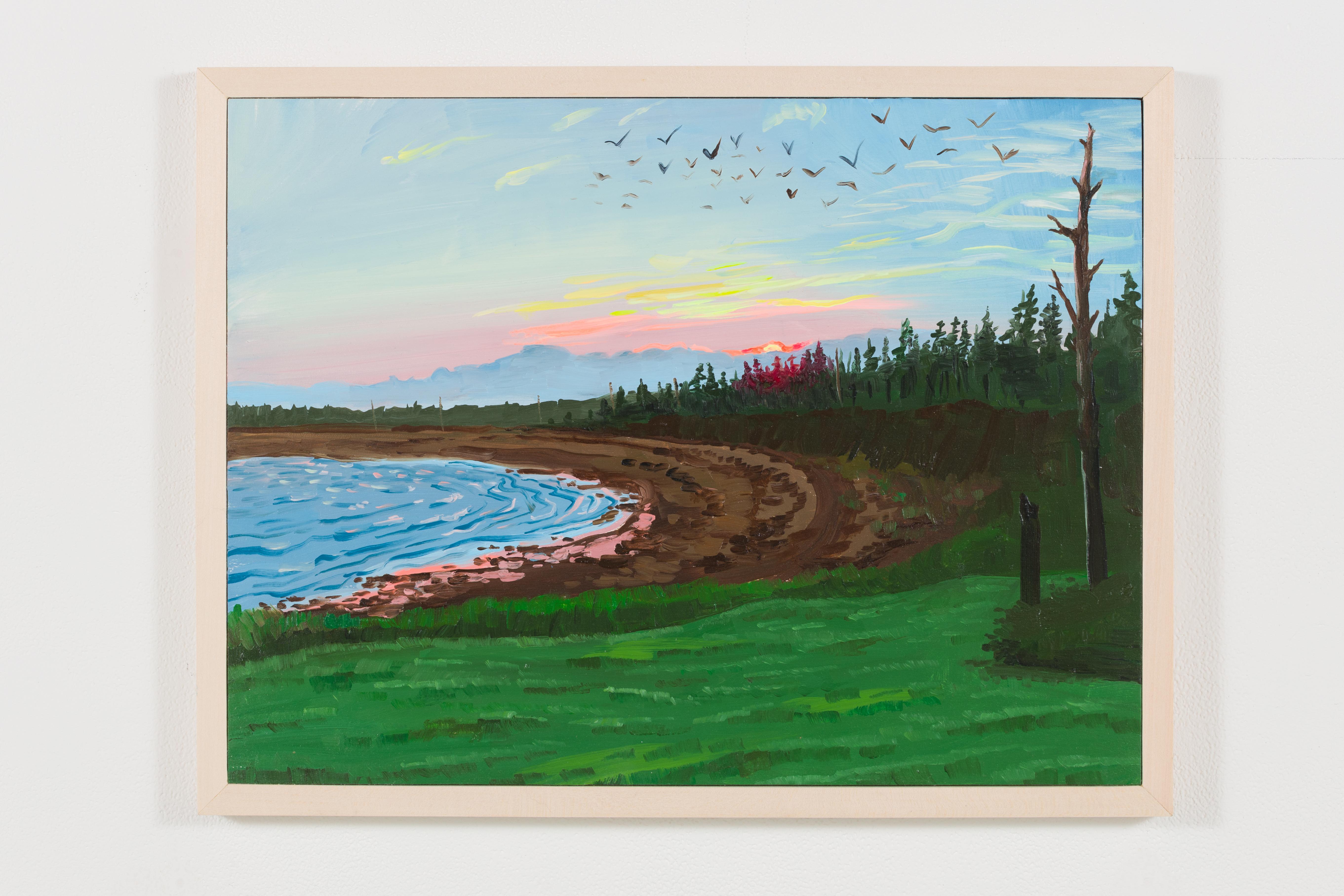 Landscape Painting di Adam Gunn - Un'altra alba a Caribou