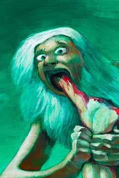Devouring the Future, Contemporary Acrylic on Wood Panel, 2010-