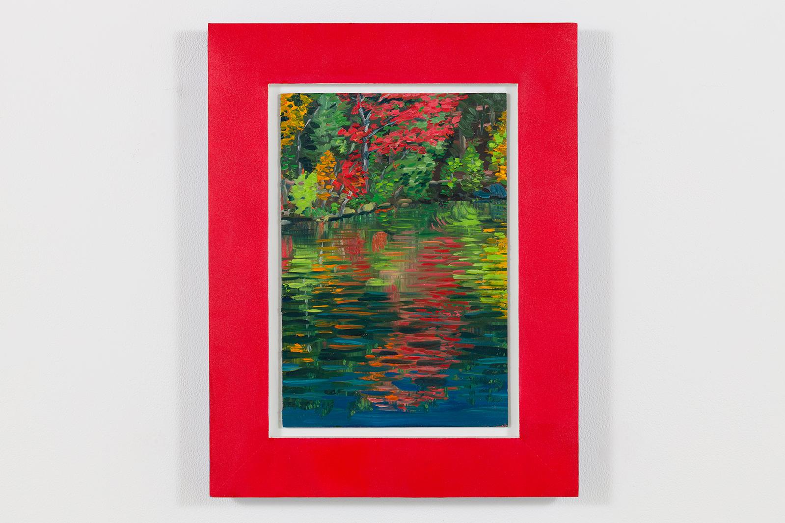 Landscape Painting de Adam Gunn - Estanque de Patos en Rojo