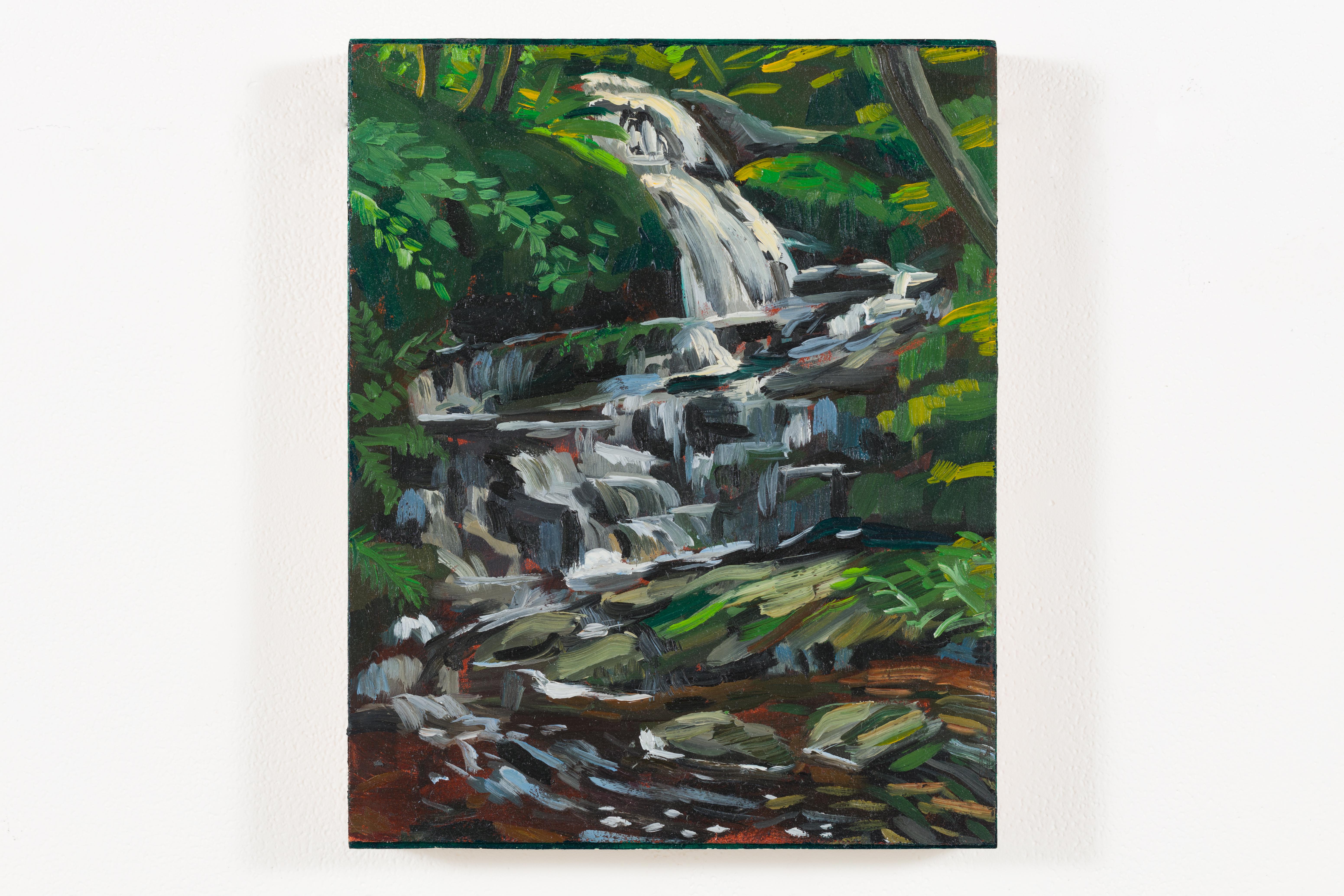 Adam Gunn Landscape Painting – Fire Brook Falls