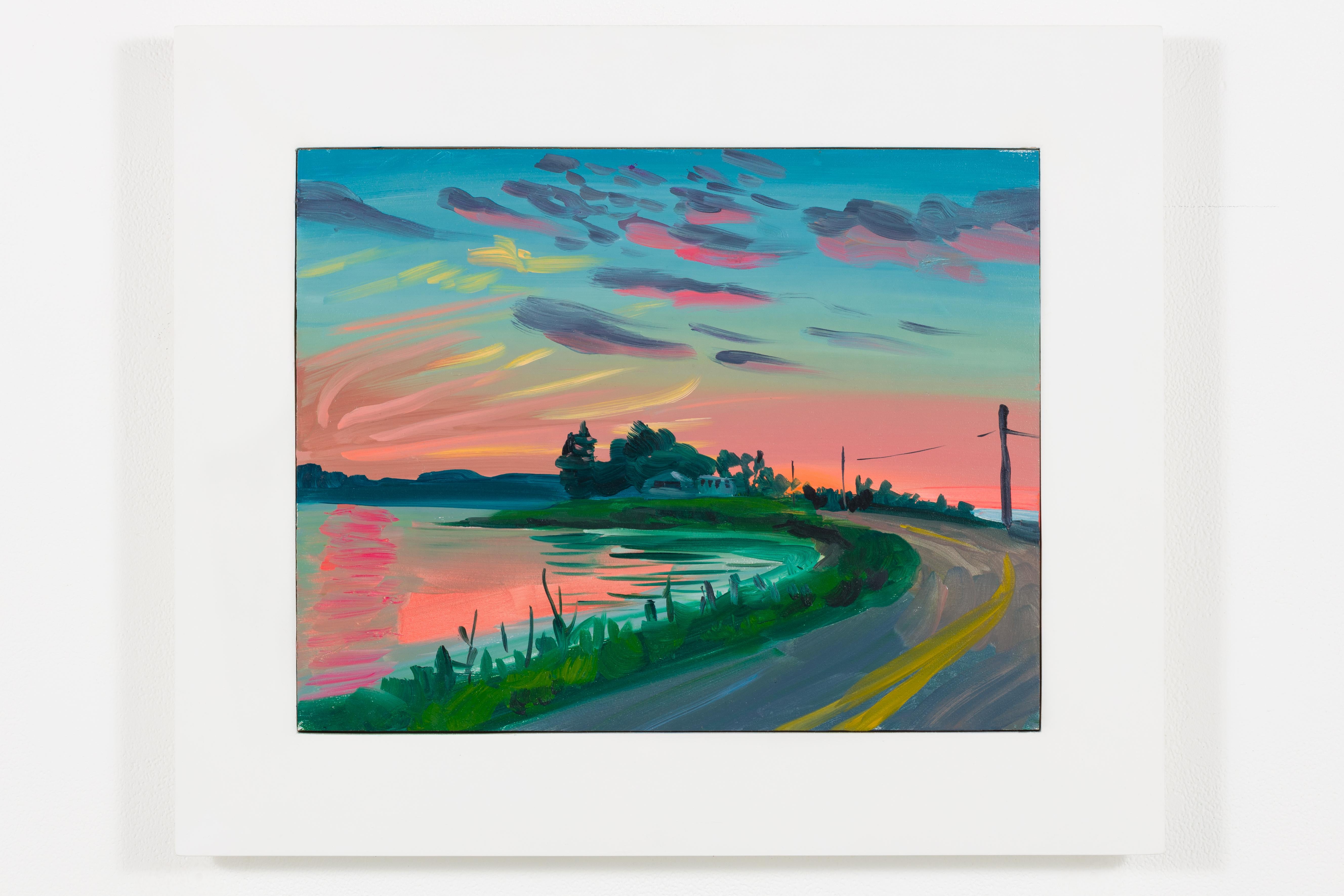 Landscape Painting de Adam Gunn - Puesta de sol en Caribou