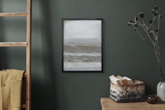 "Saison de la houle" - Paysage marin original à l'huile d'Adam Hall, Coastal Wave Art