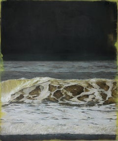 "White Noise" - Original Oil Seascape by Adam Hall, Ocean Wave Art