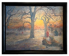 Mast - Narrative Landscape Painting, Original Oil on Linen, Framed