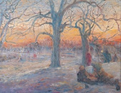 Mast - Narrative Landscape Painting, Original Oil on Linen, Framed