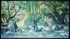 Myth Makers - Narrative Landscape Painting, Original Oil on Linen, Framed