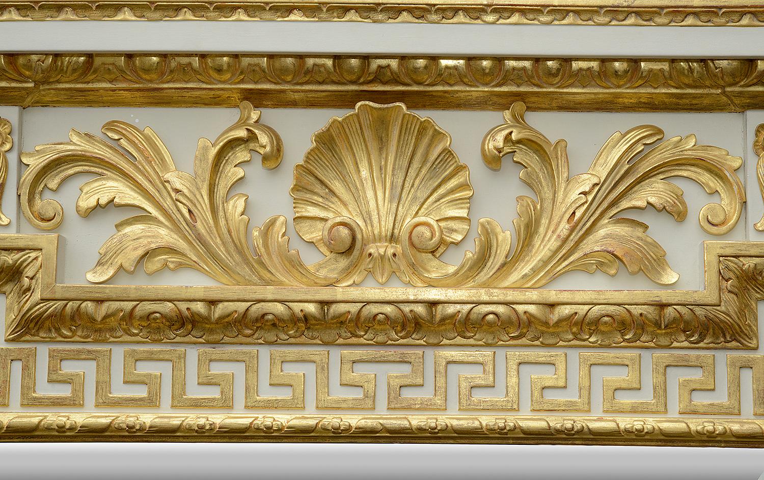 Carved Adam Influenced Gilt Wood Mirror For Sale