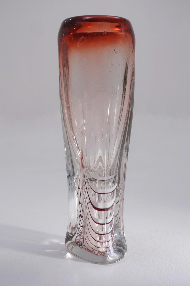 Adam Jablonski Glass Vase `Fortuna`, Signed 1990, Polish at 1stDibs