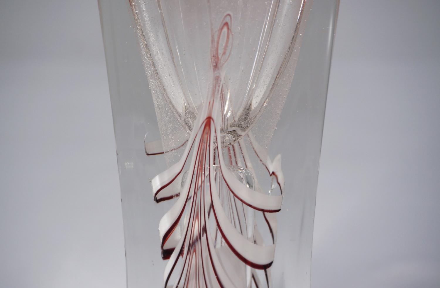 Blown Glass Adam Jablonski Glass Vase `Fortuna`, Signed 1990, Polish