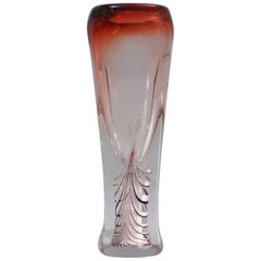 Adam Jablonski Glass Vase `Fortuna`, Signed 1990, Polish