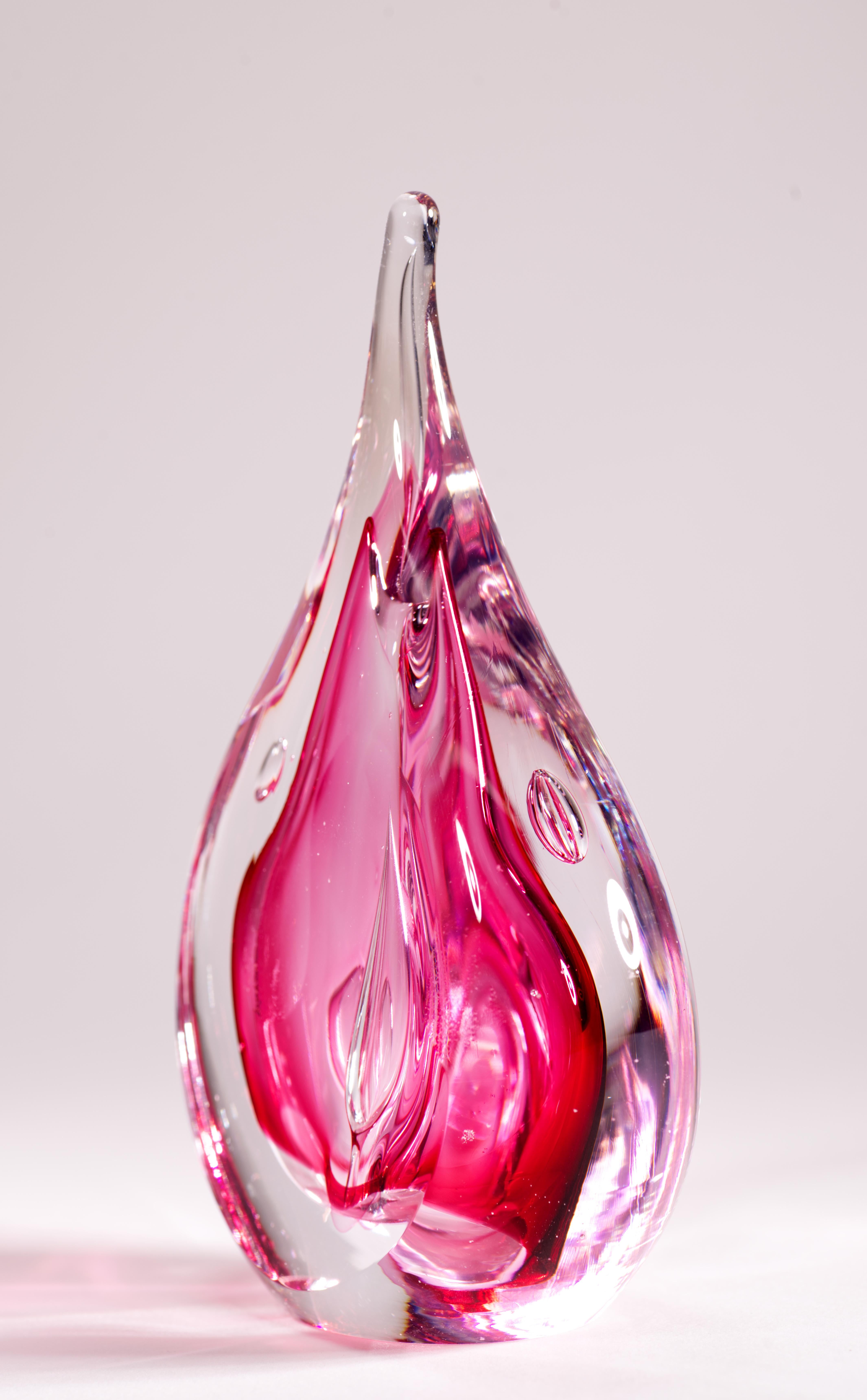 Mid-Century Modern Sculpture ou presse-papiers Sommerso d'Adam Jablonski, verre d'art polonais en vente