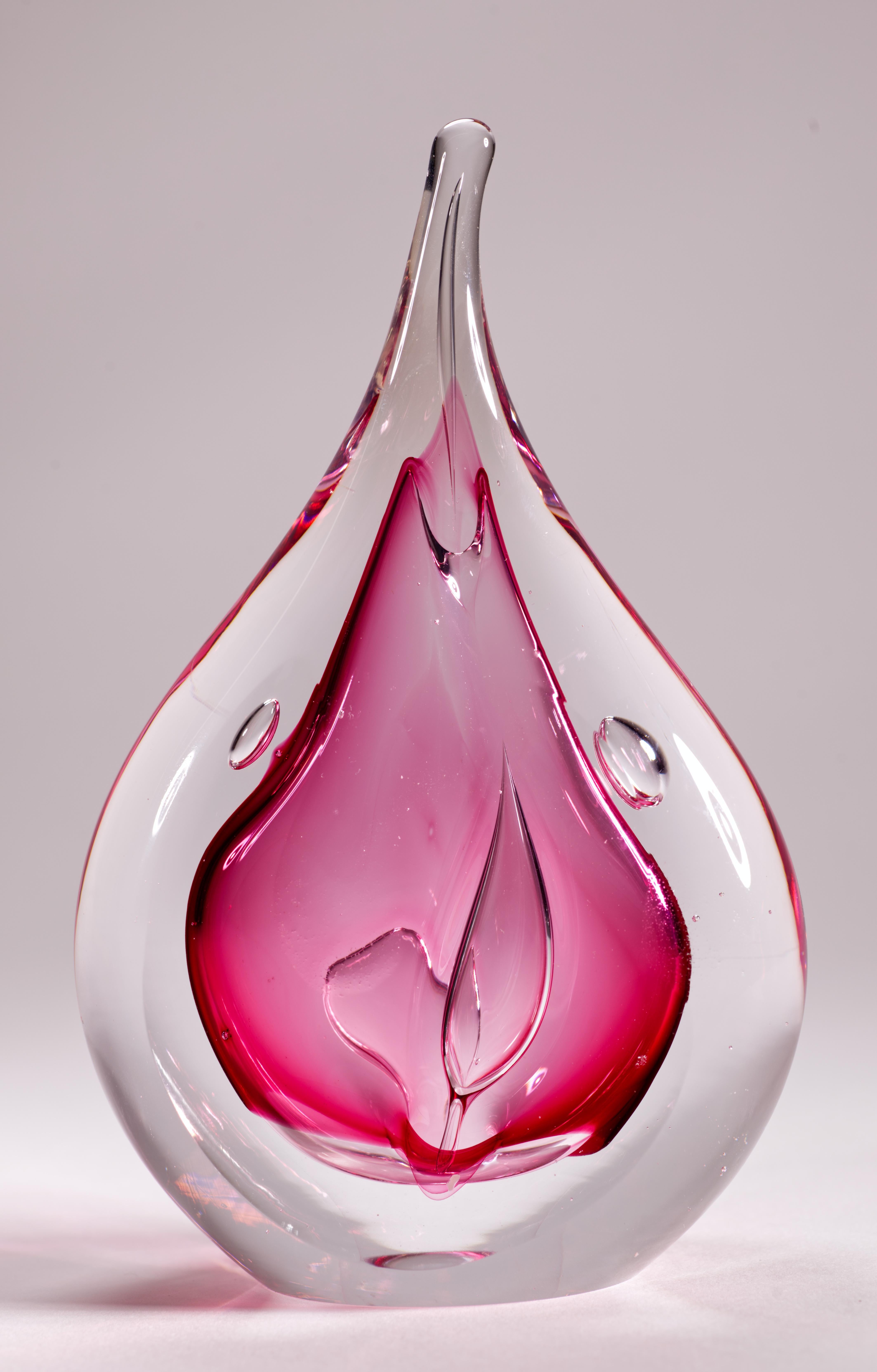 Polonais Sculpture ou presse-papiers Sommerso d'Adam Jablonski, verre d'art polonais en vente