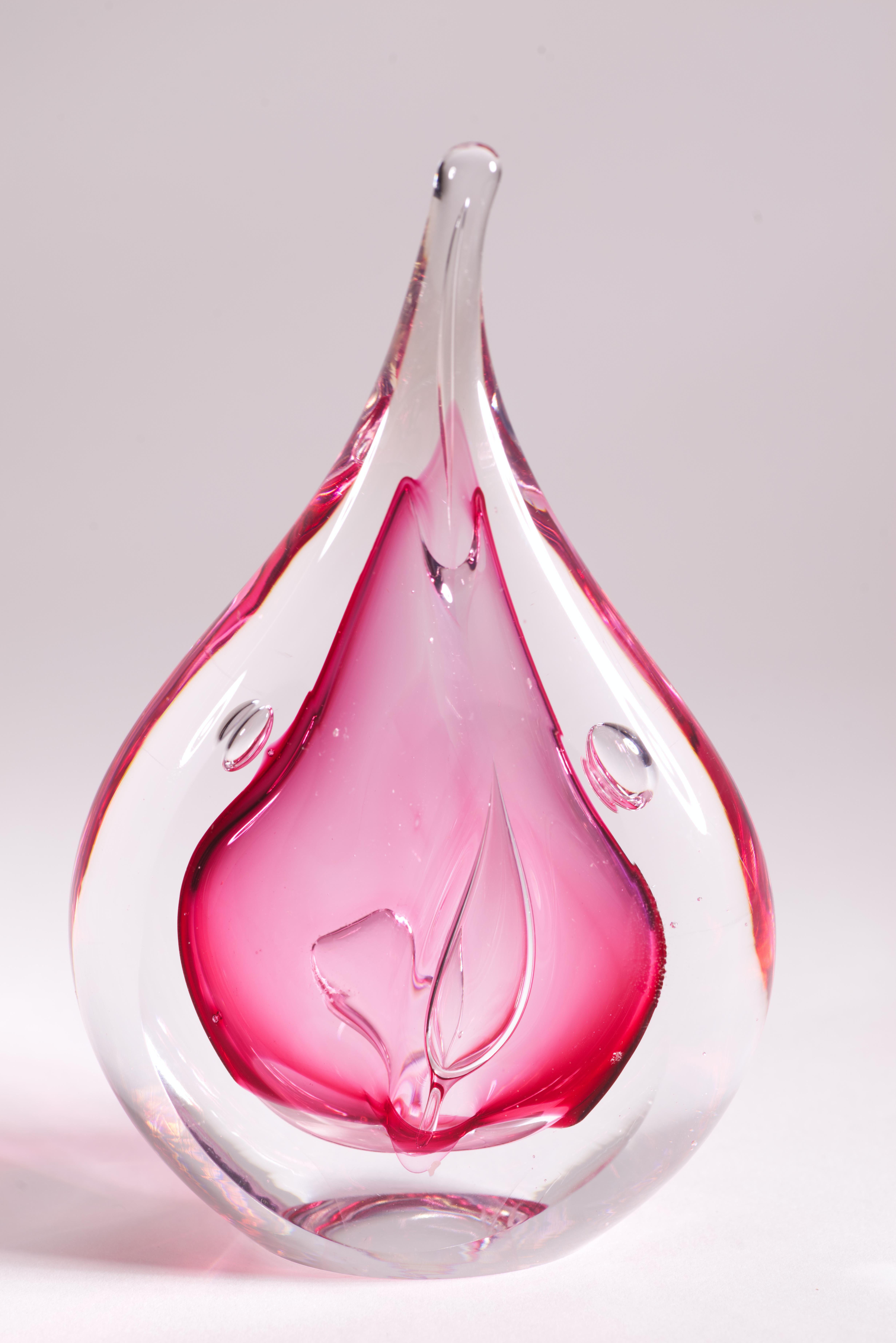 Sculpture ou presse-papiers Sommerso d'Adam Jablonski, verre d'art polonais Bon état - En vente à Clifton Springs, NY